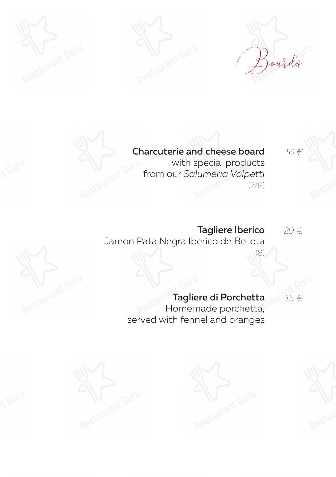 Меню напитков ресторана Taverna Volpetti