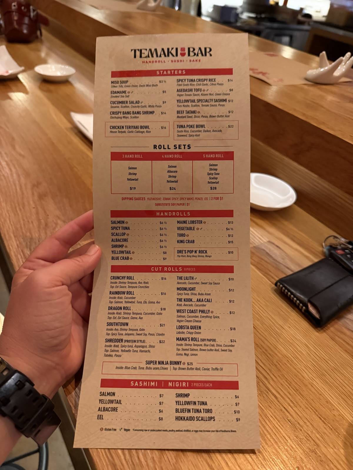 Temaki Bar Sushi меню