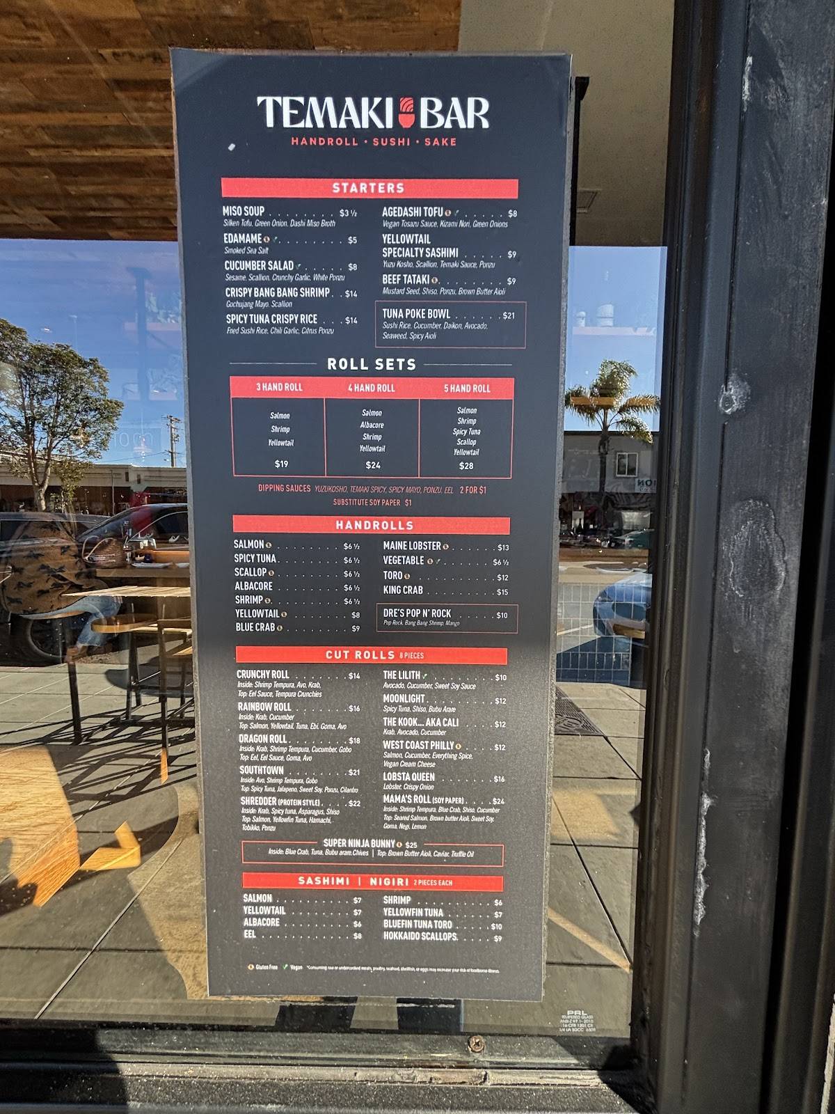 Temaki Bar Sushi меню