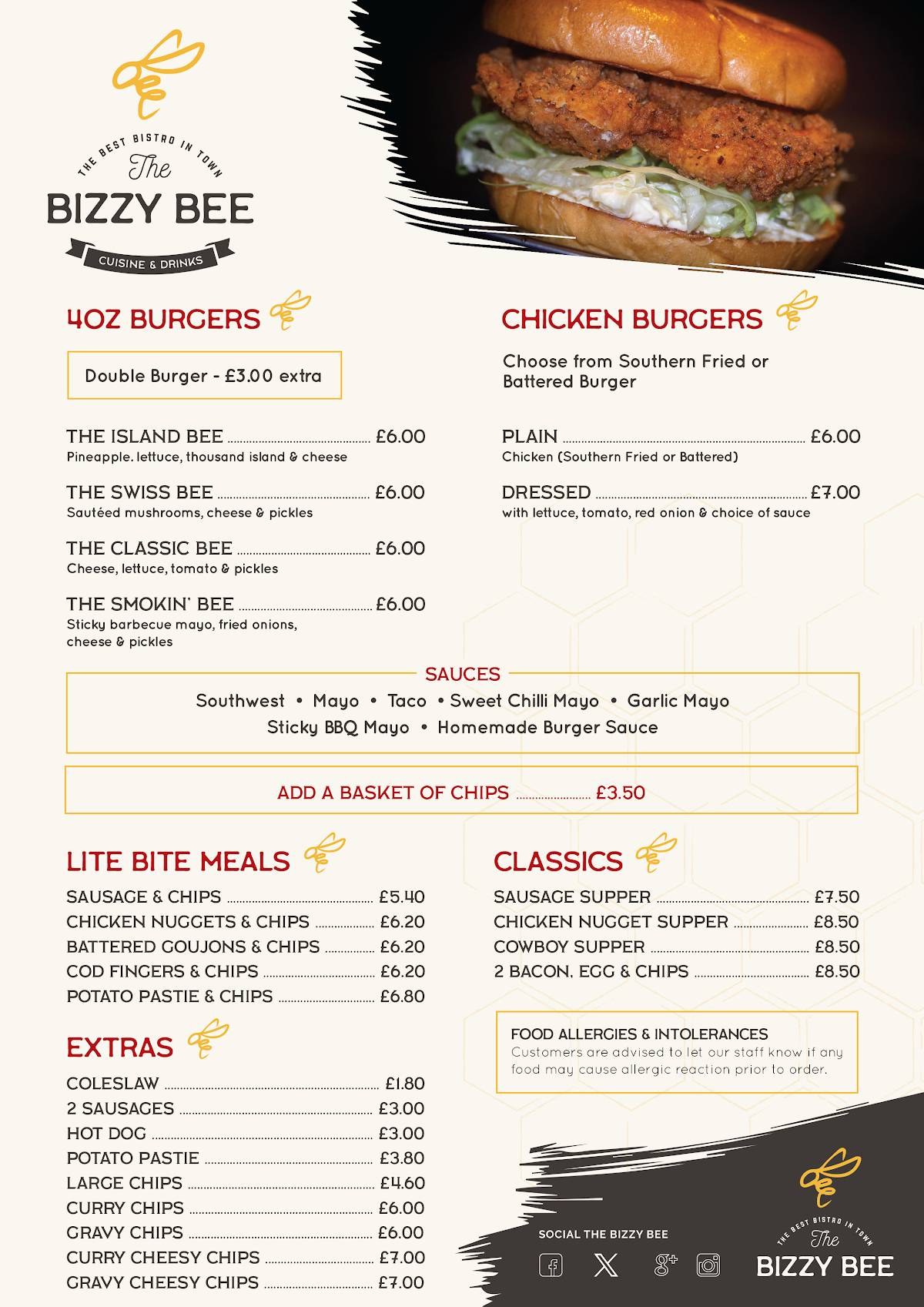 The Bizzy Bee Bistro меню