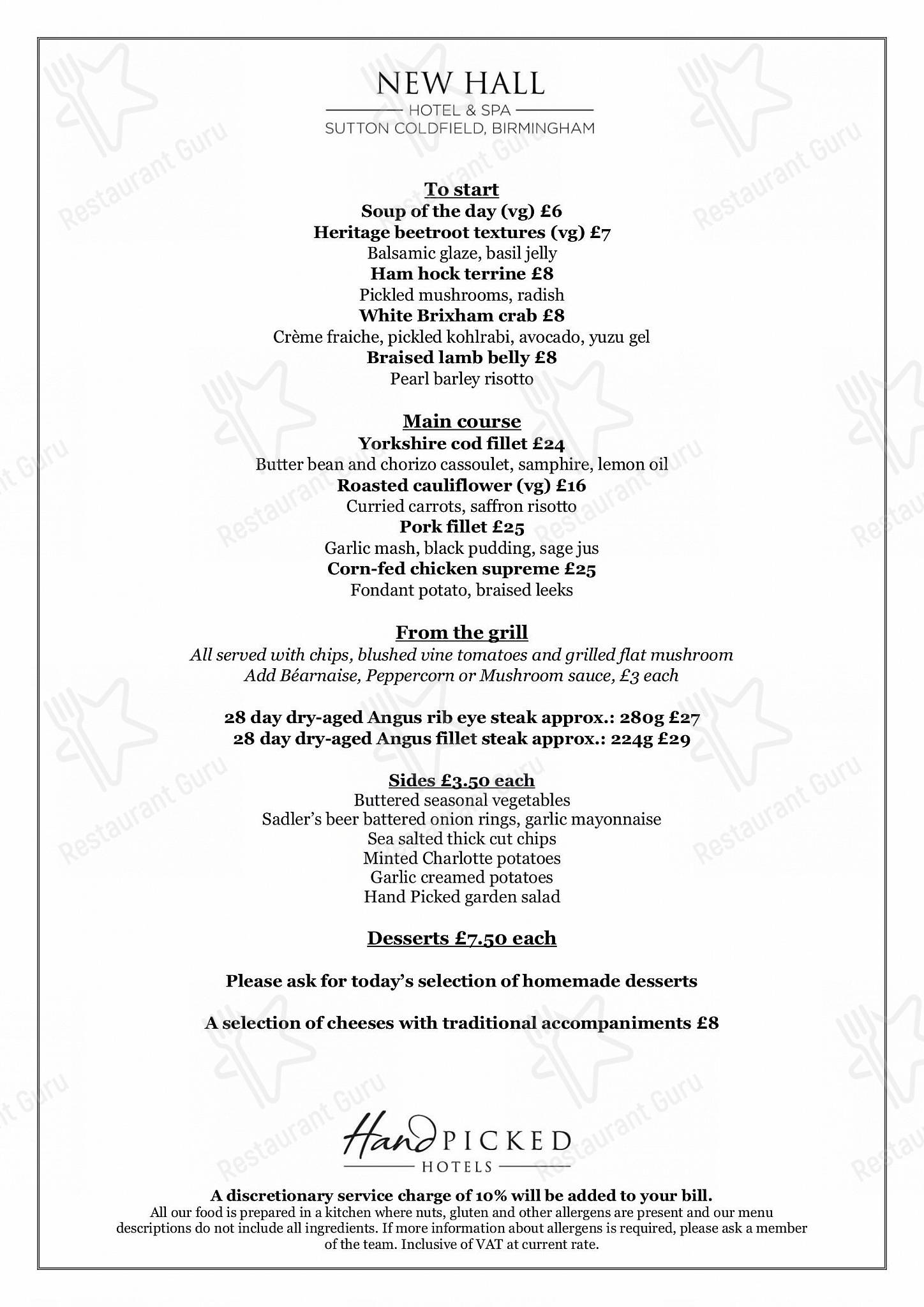 Крафт меню ресторана The Bridge Restaurant