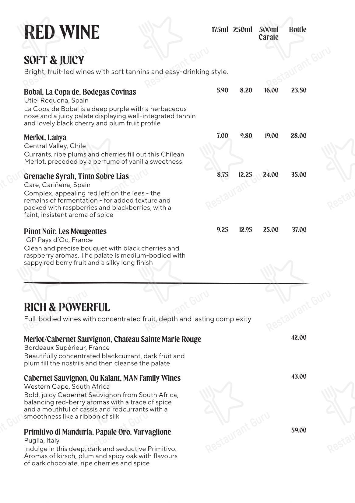 The George Inn в Лонгбридже Деверилл - Catering Menu