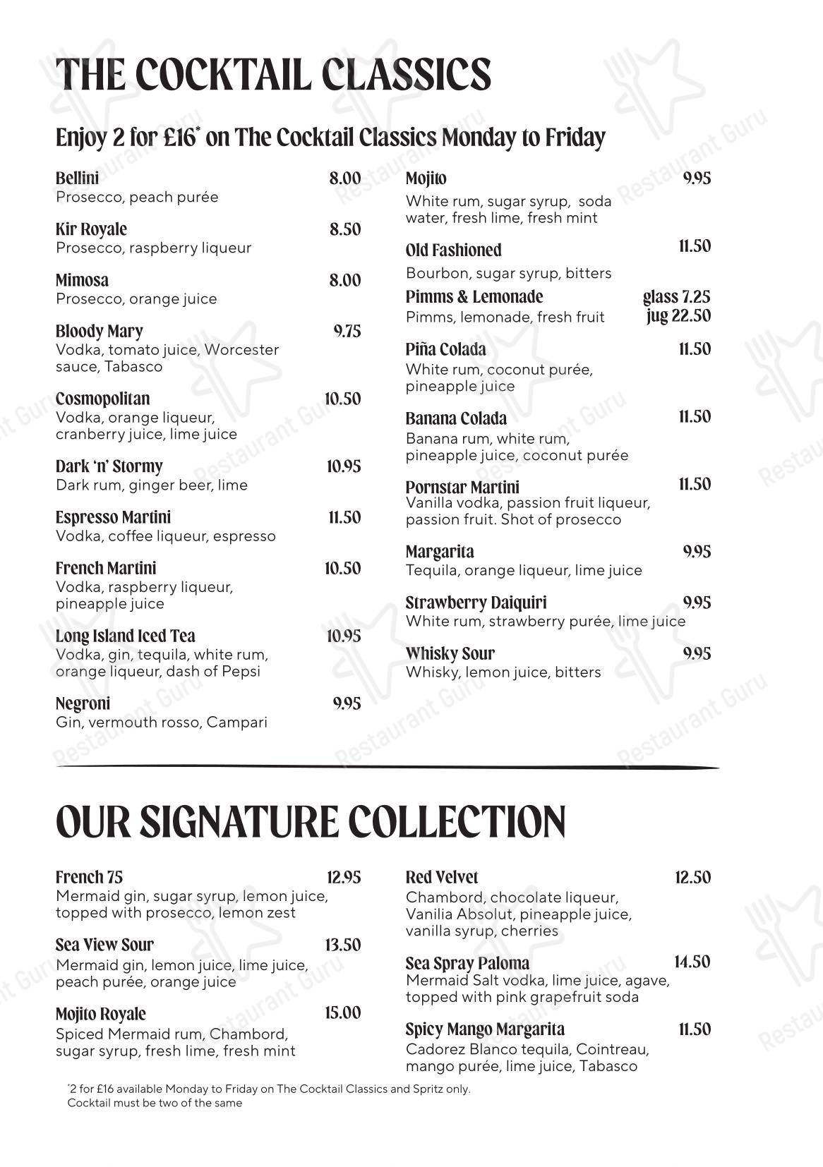 Catering Menu паба и бара The George Inn