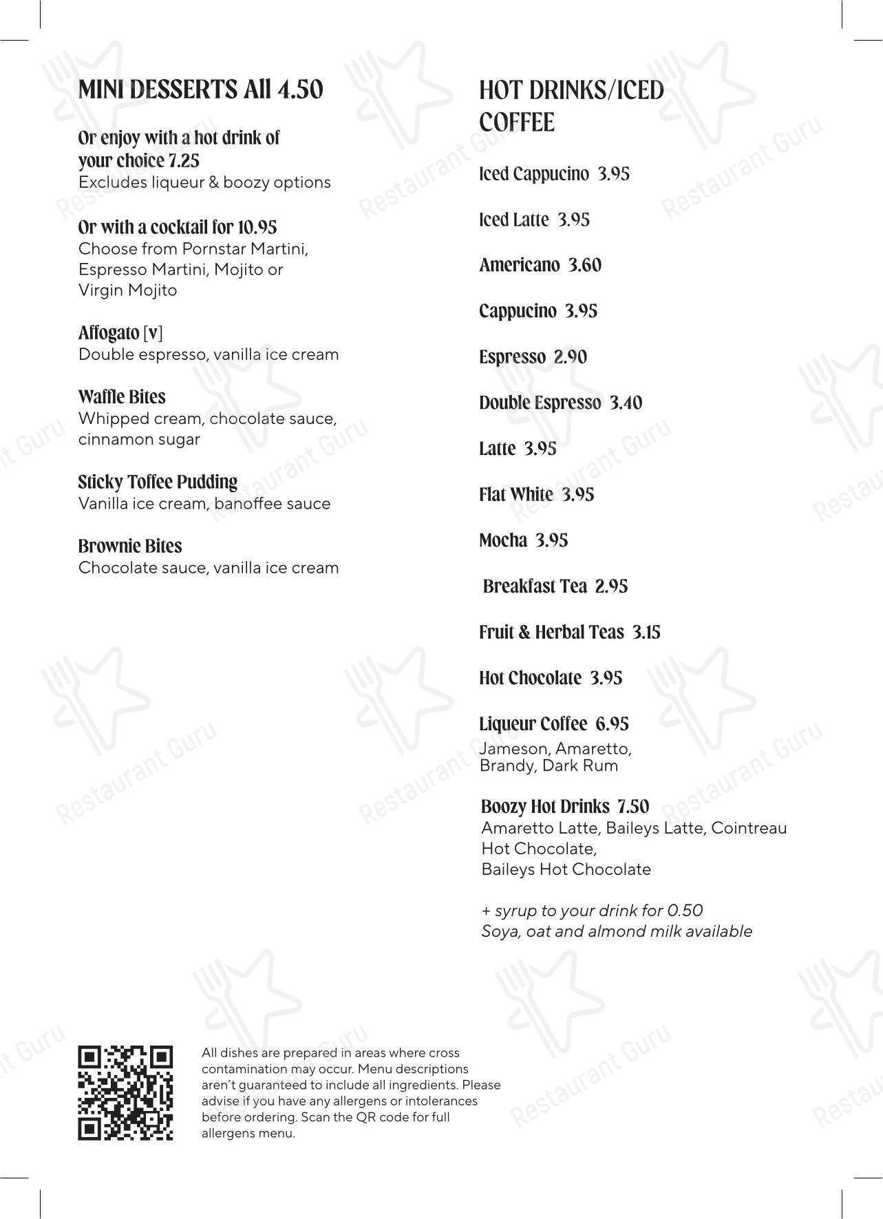 Меню паба и бара The George Inn - Takeaway Menu
