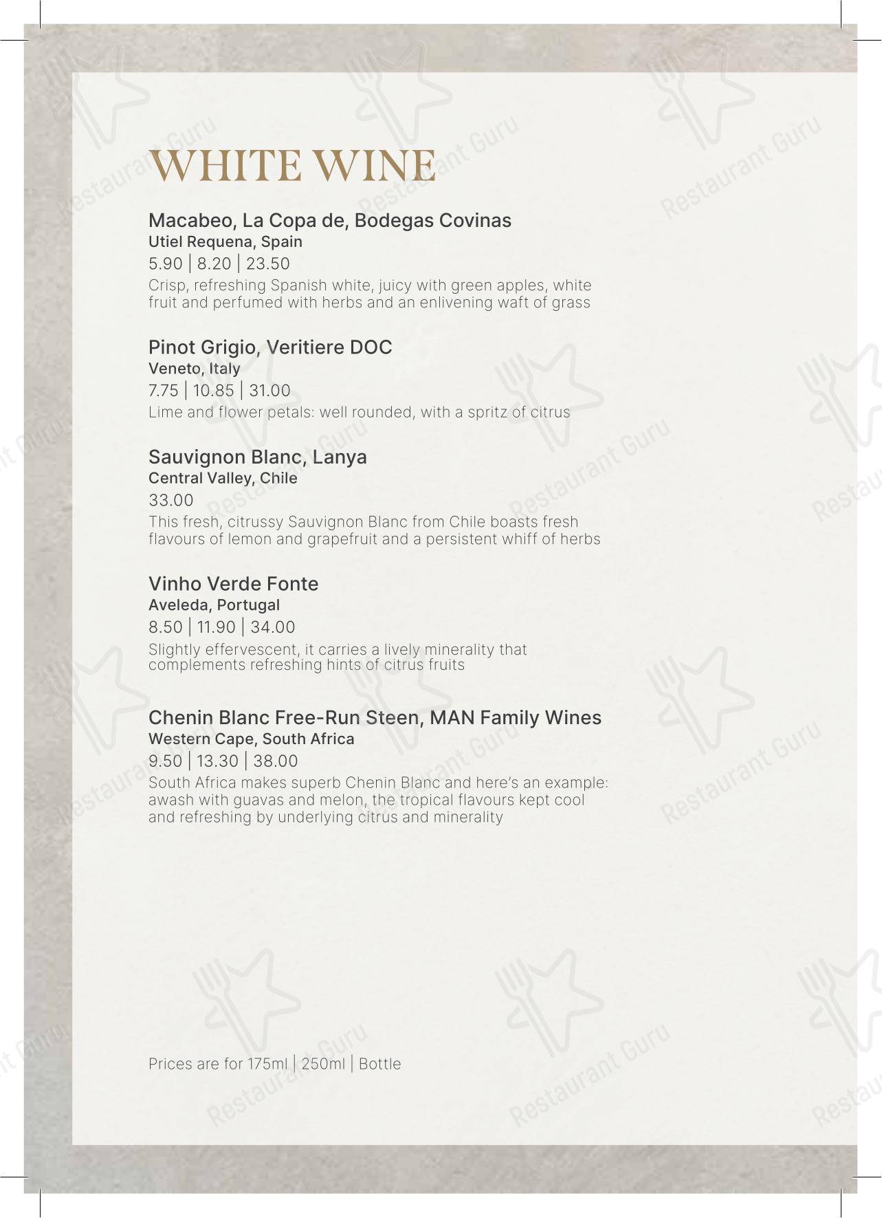 Group Booking Menu паба и бара The George Inn