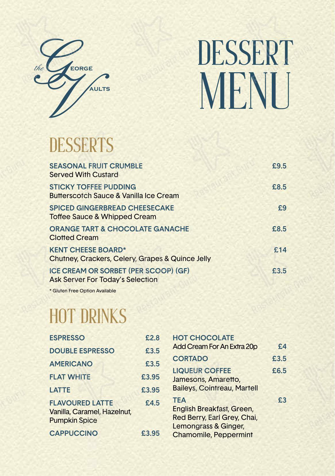 The George Vaults в Рочестере - Крафт меню