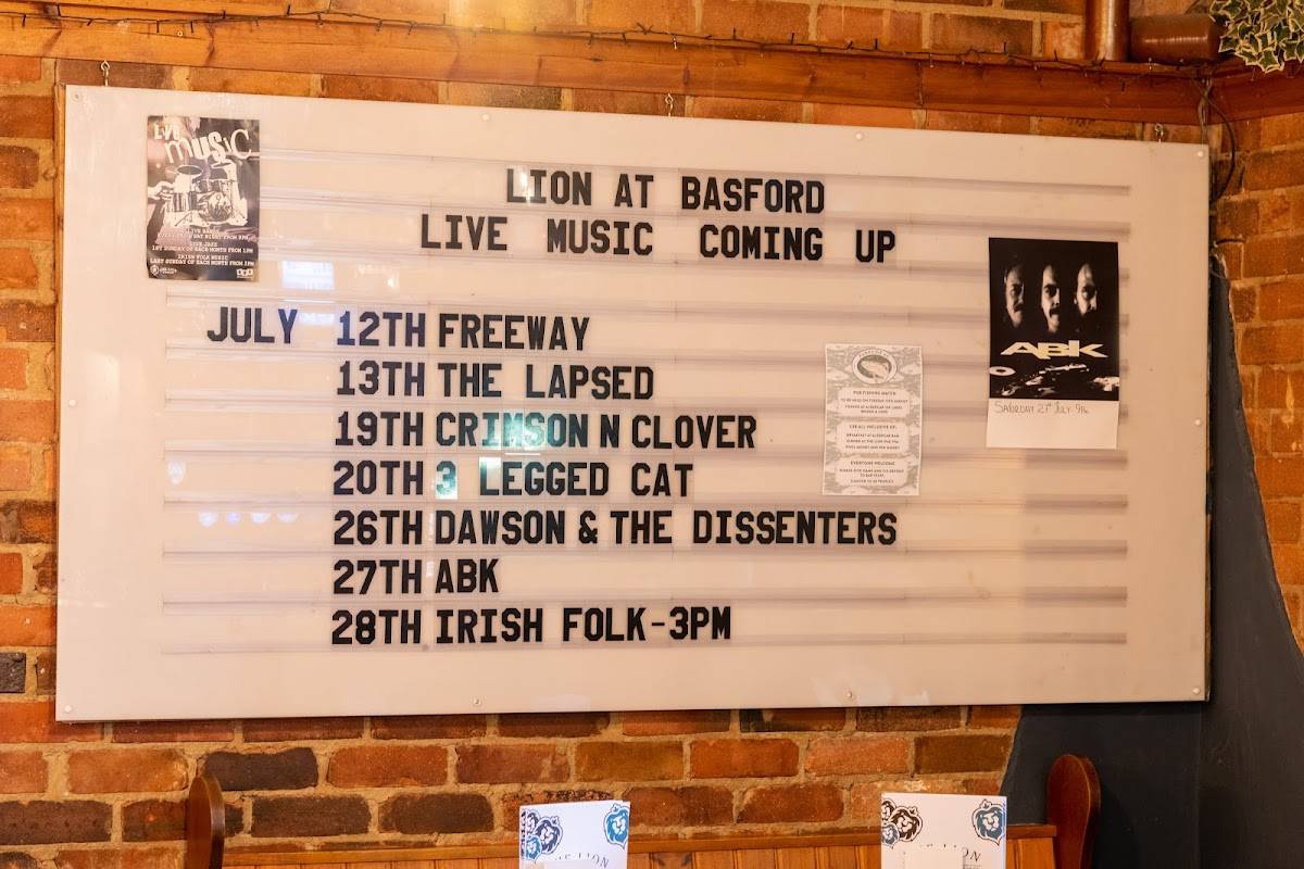 The Lion at Basford меню
