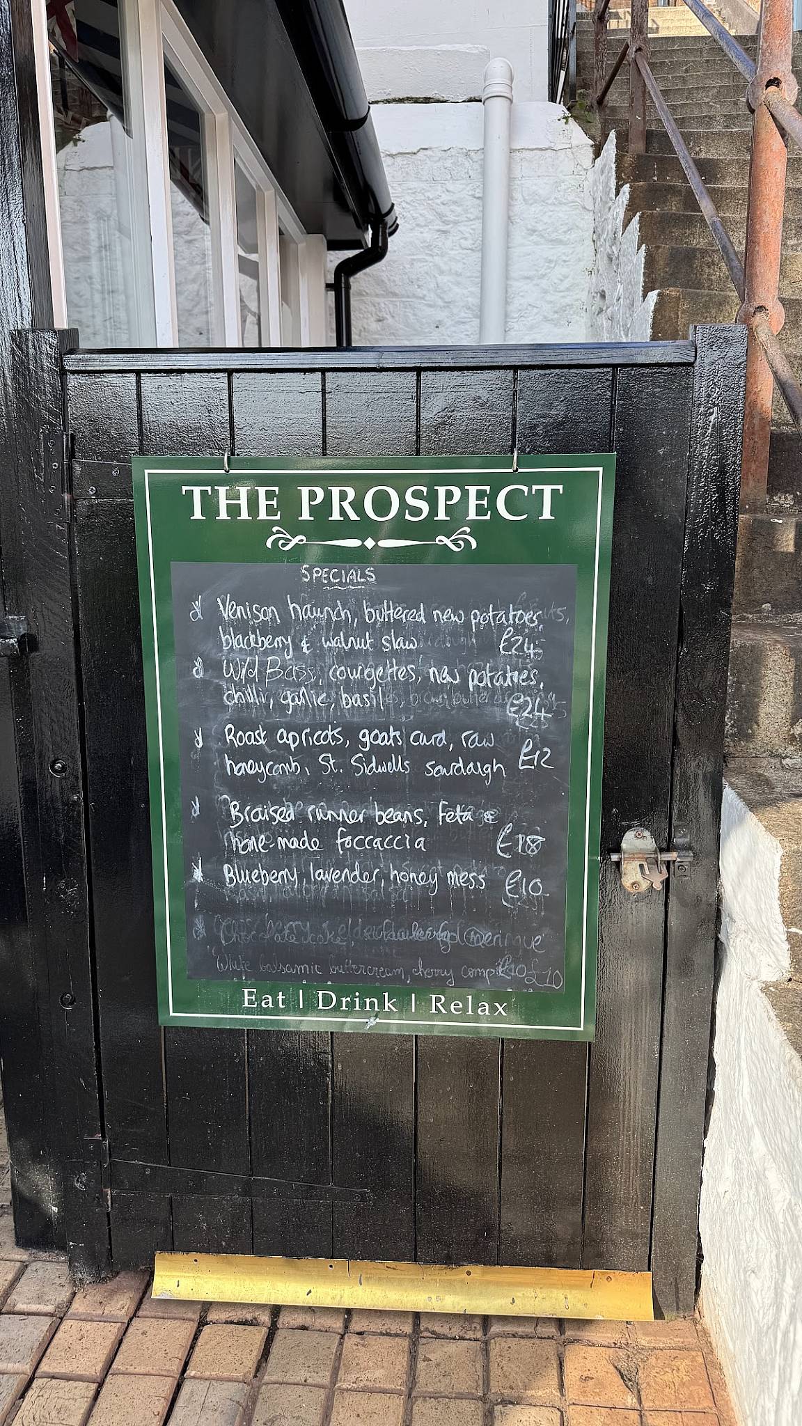 The Prospect Inn меню