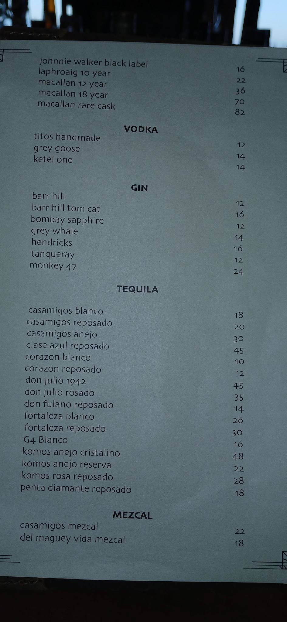 The Rhum House меню