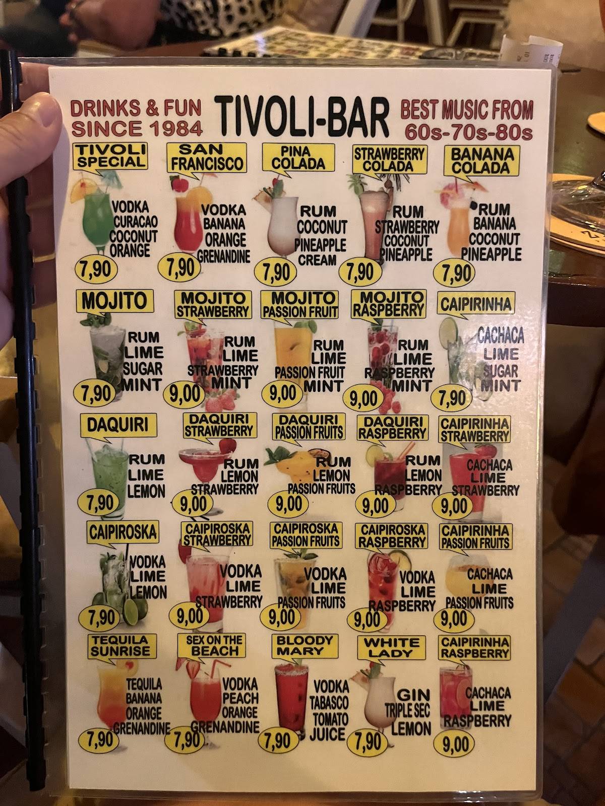 Tivoli меню