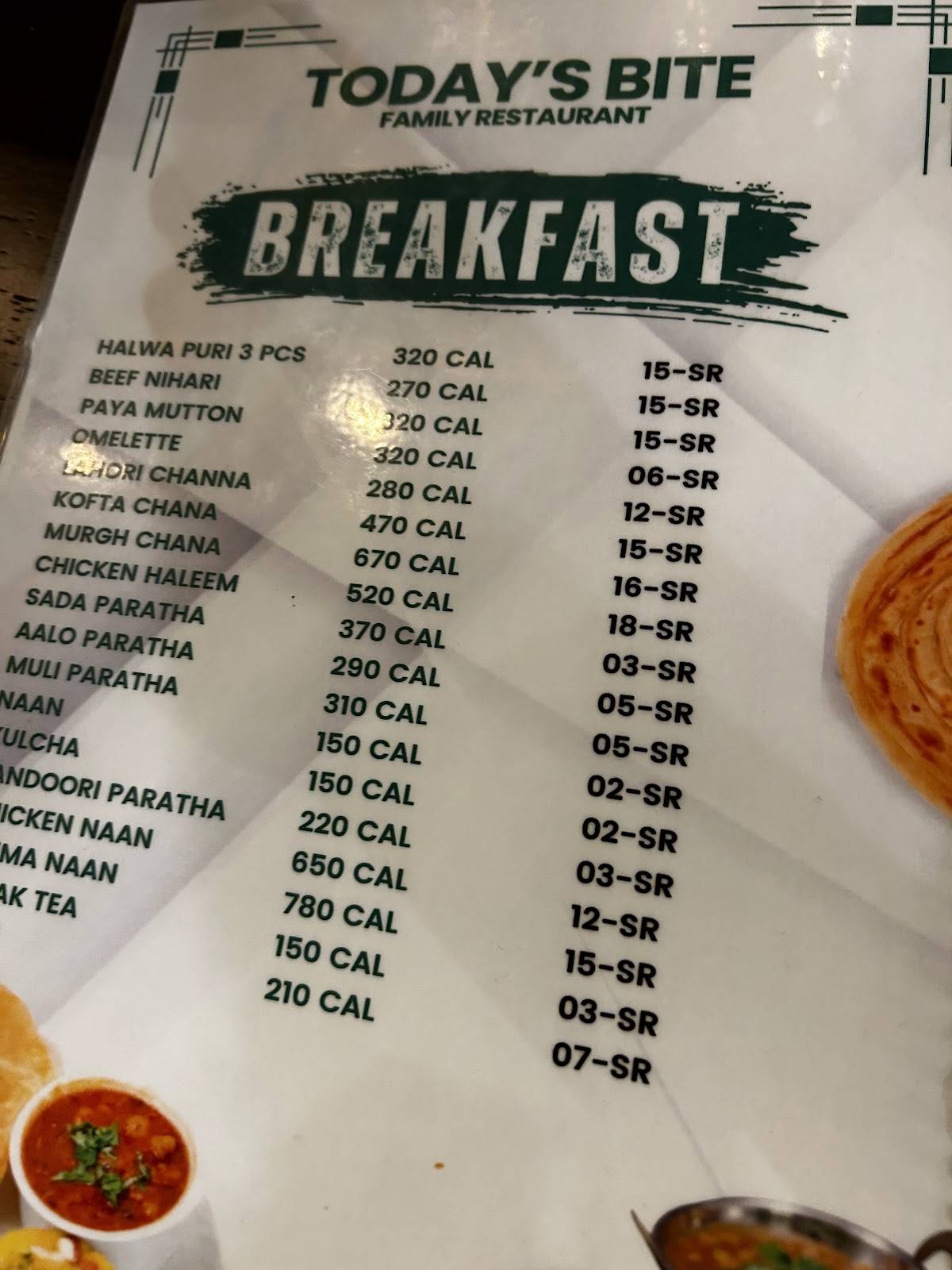 Todays Bite Restaurant Olaya меню