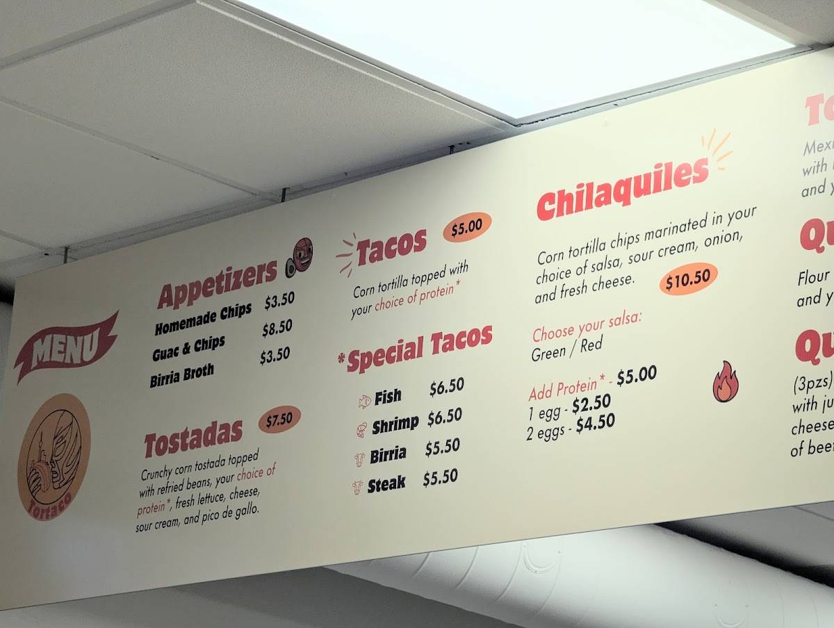 Tortaco меню