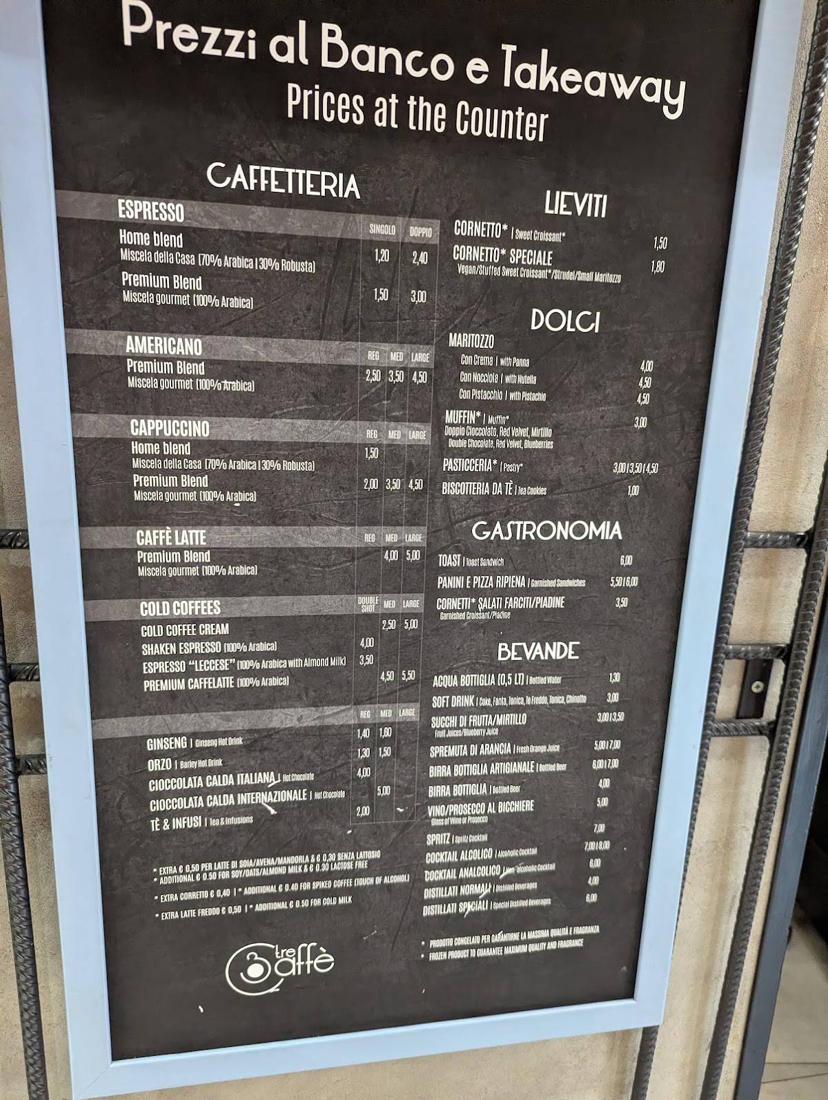 Trecaffè - Via dei due Macelli меню