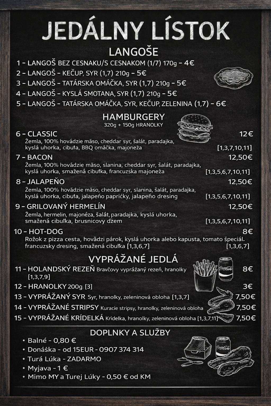 Turanská 'Koliba' меню