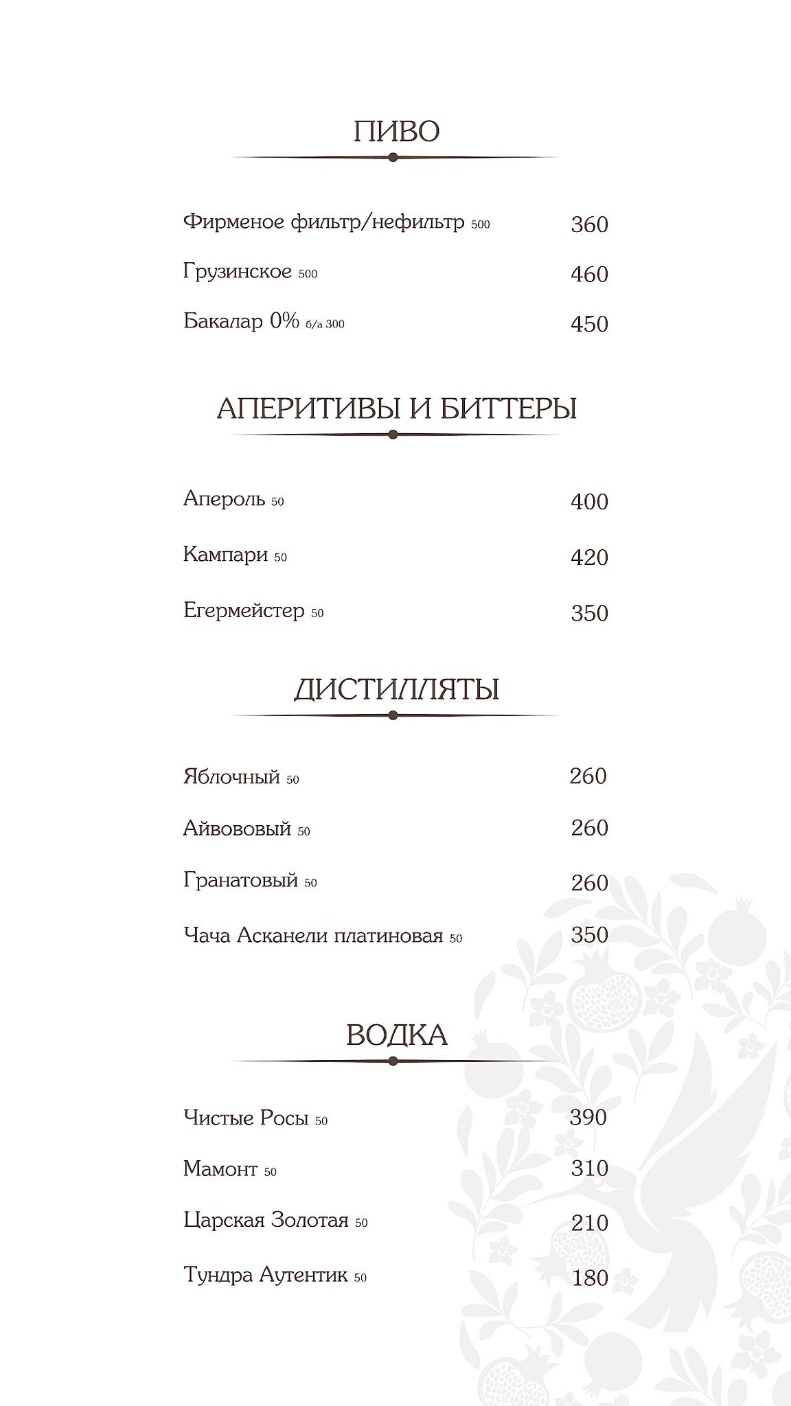 Чито Диди меню