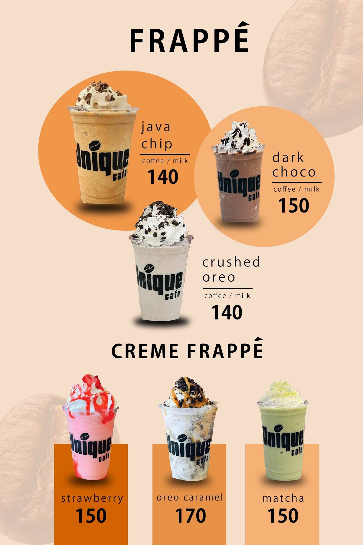 Unique Cafe меню