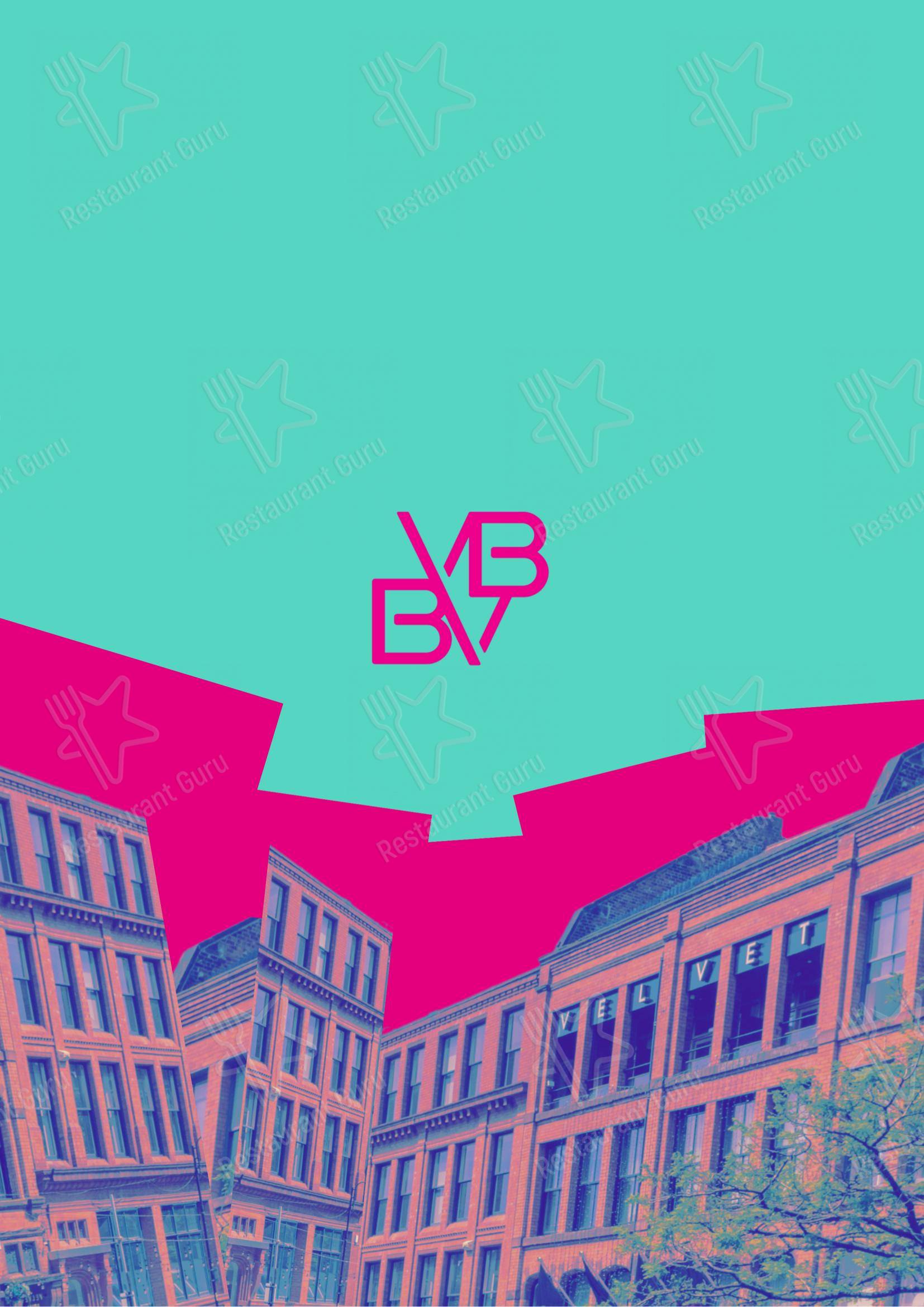 Меню паба и бара Velvet Hotel, Bar & Brasserie - Крафт меню