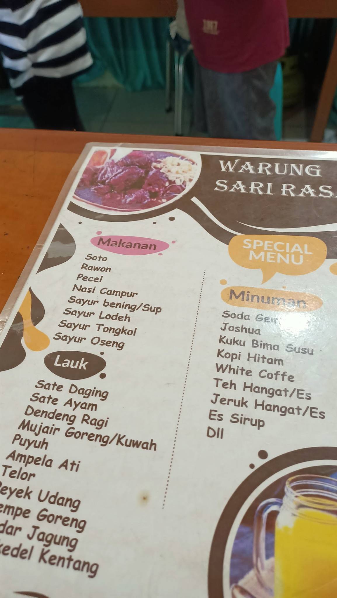 Warung Makan Sari Rasa меню