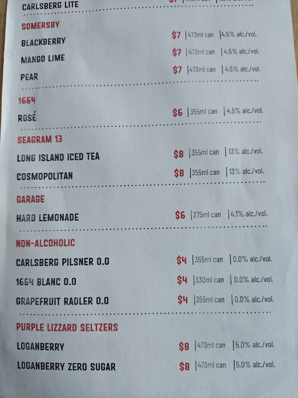 Waterloo Brewing Taphouse меню