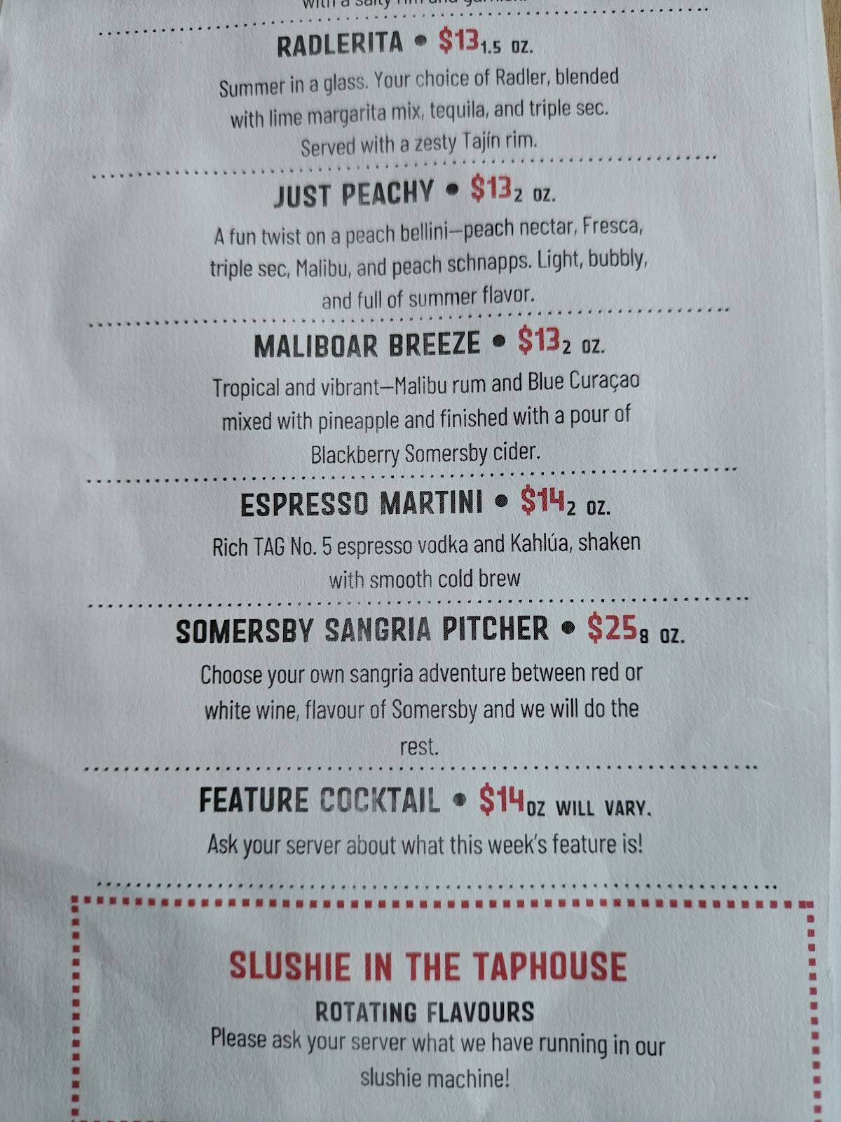 Waterloo Brewing Taphouse меню
