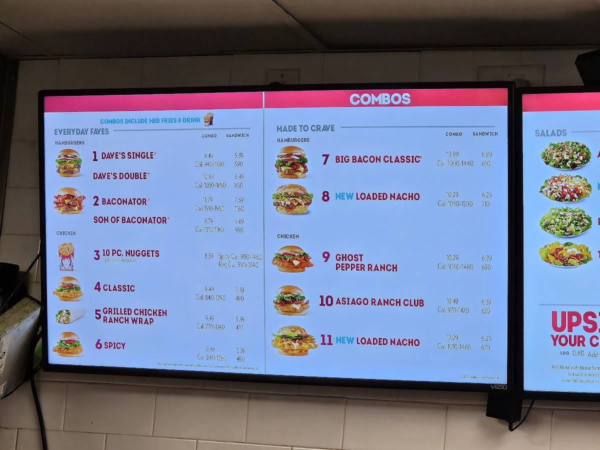 Wendy's меню