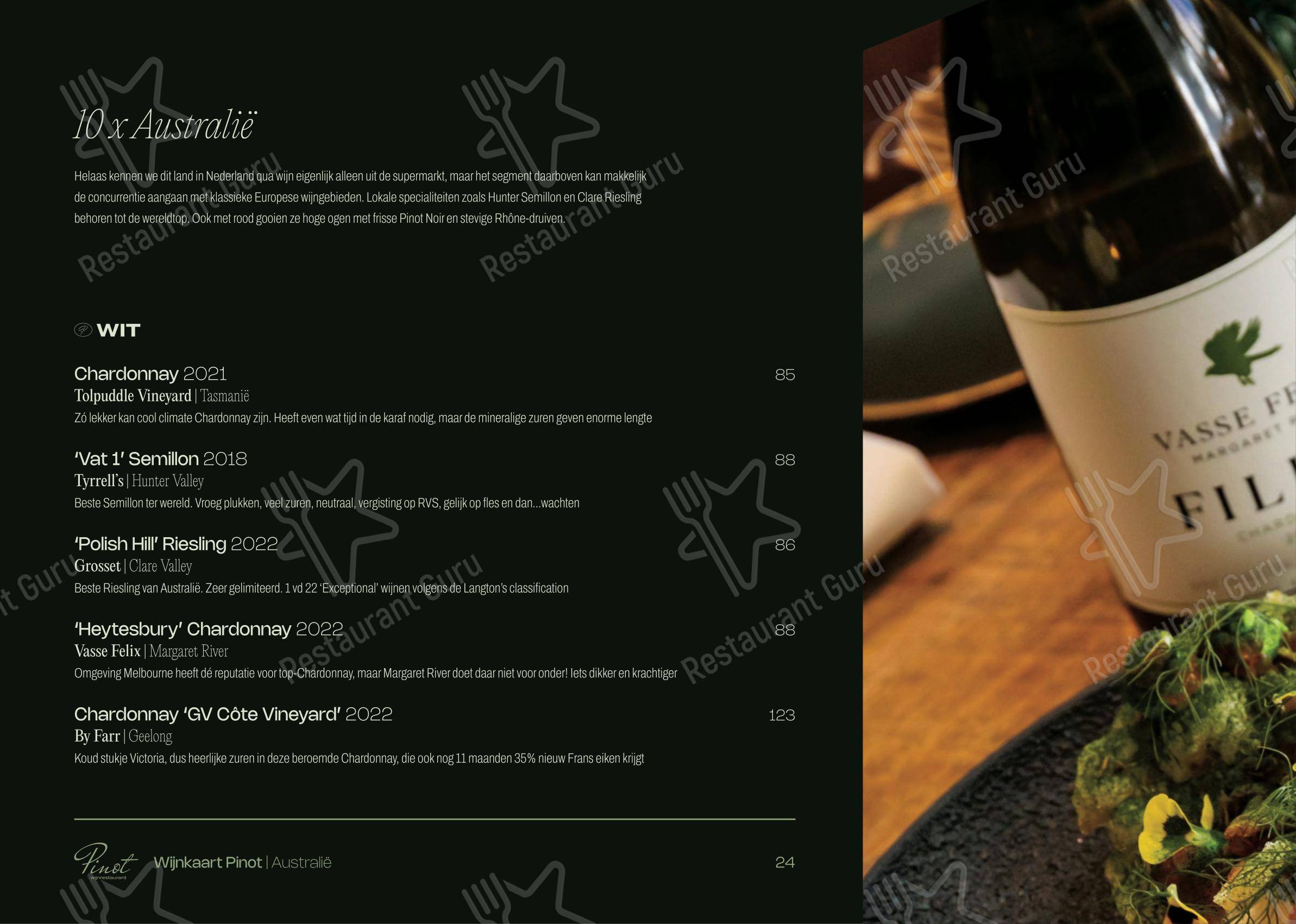 Взгляните на меню Wijnrestaurant Pinot