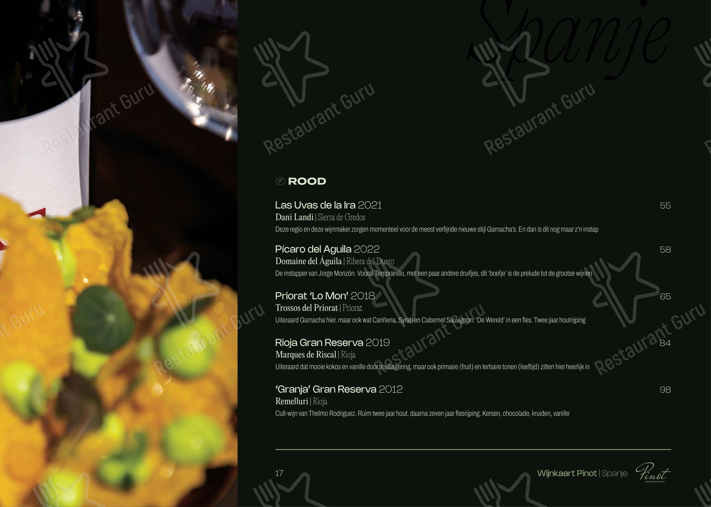 Взгляните на меню Wijnrestaurant Pinot
