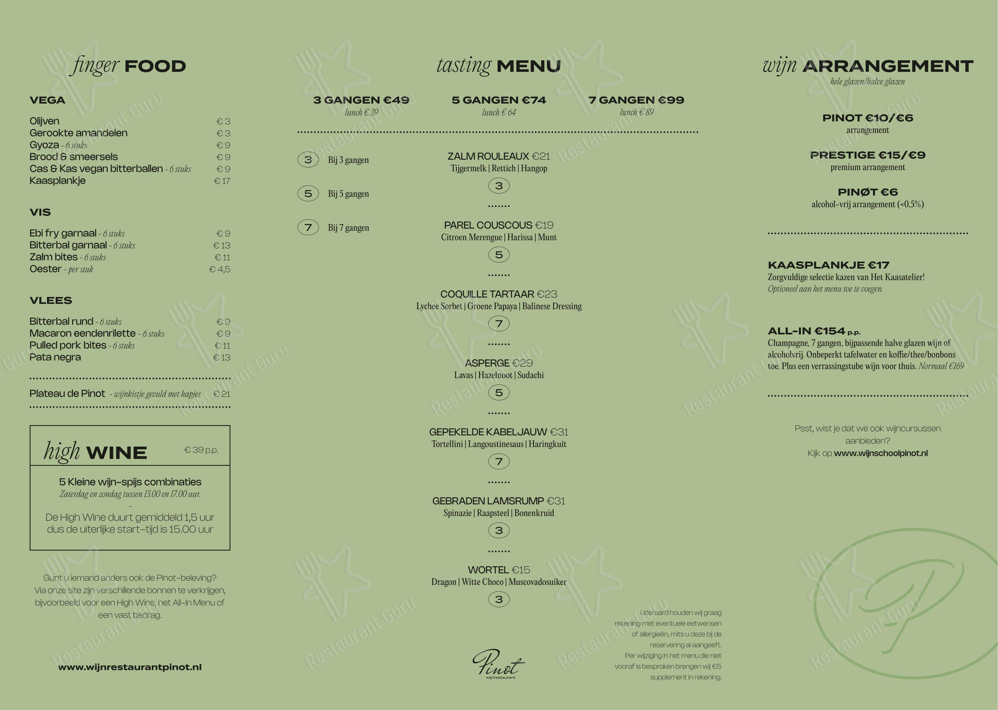 Wijnrestaurant Pinot в Бреде - Крафт меню