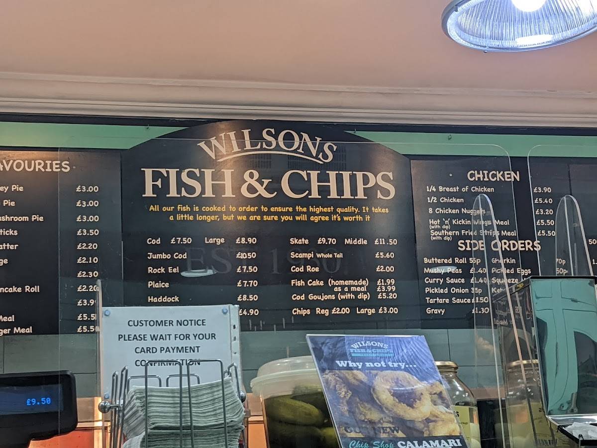 Wilsons Fish & Chips меню