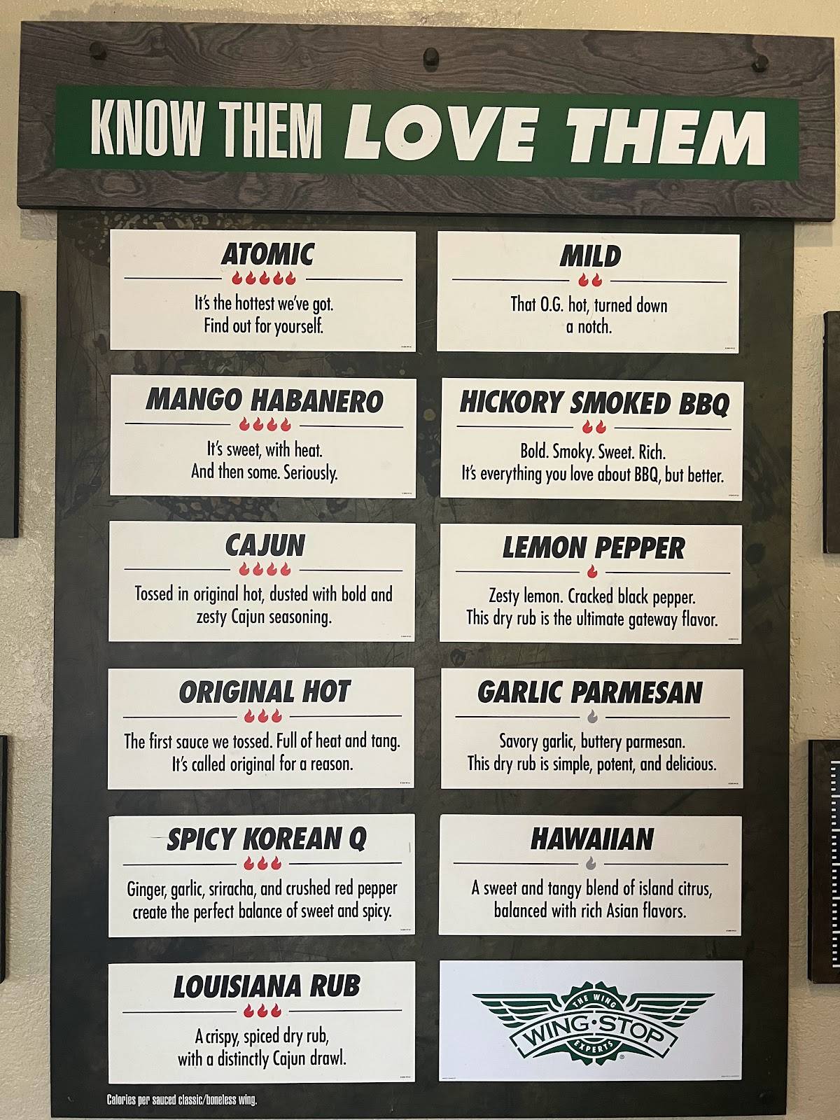 Wingstop меню