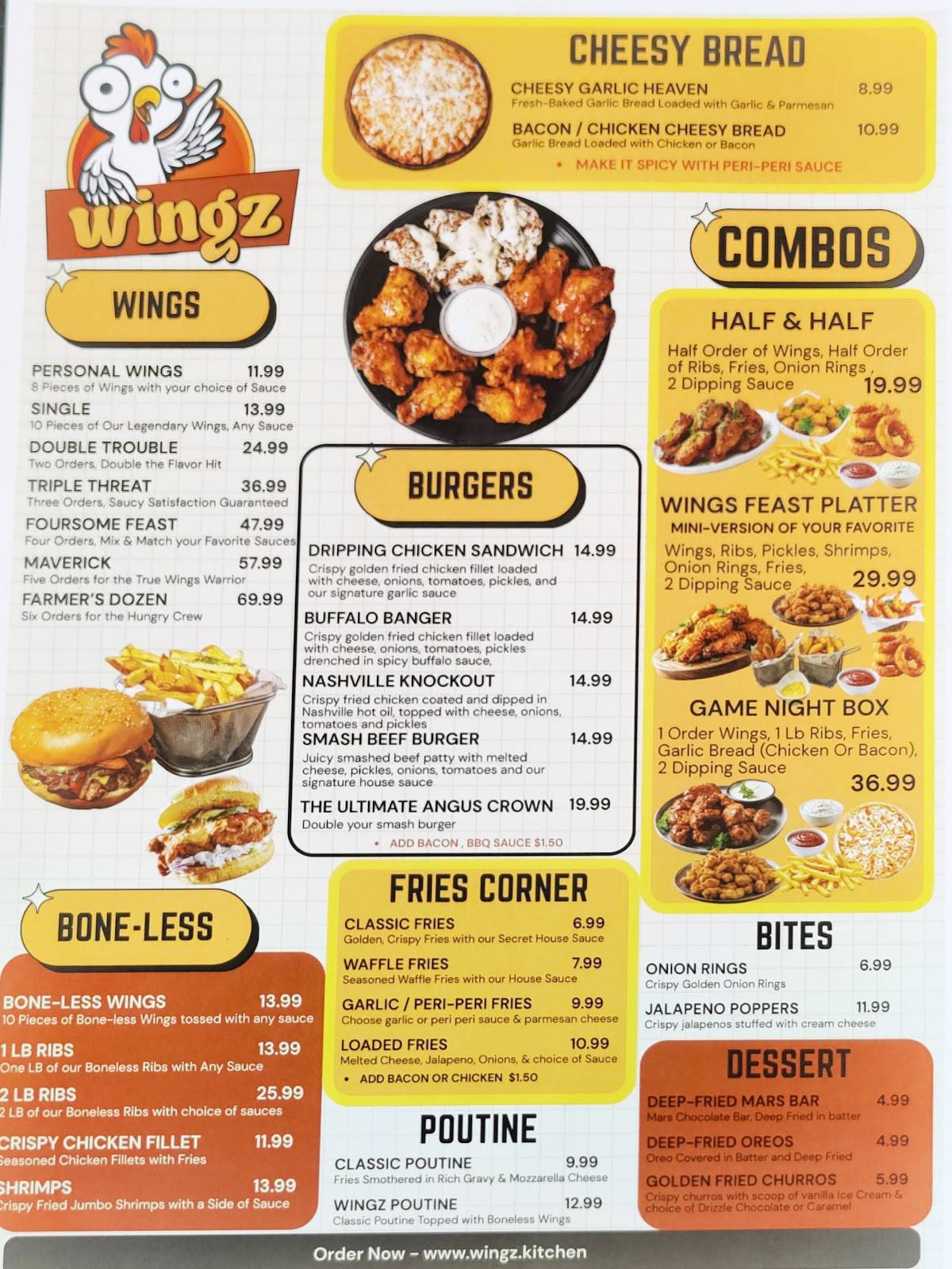 Wingz меню
