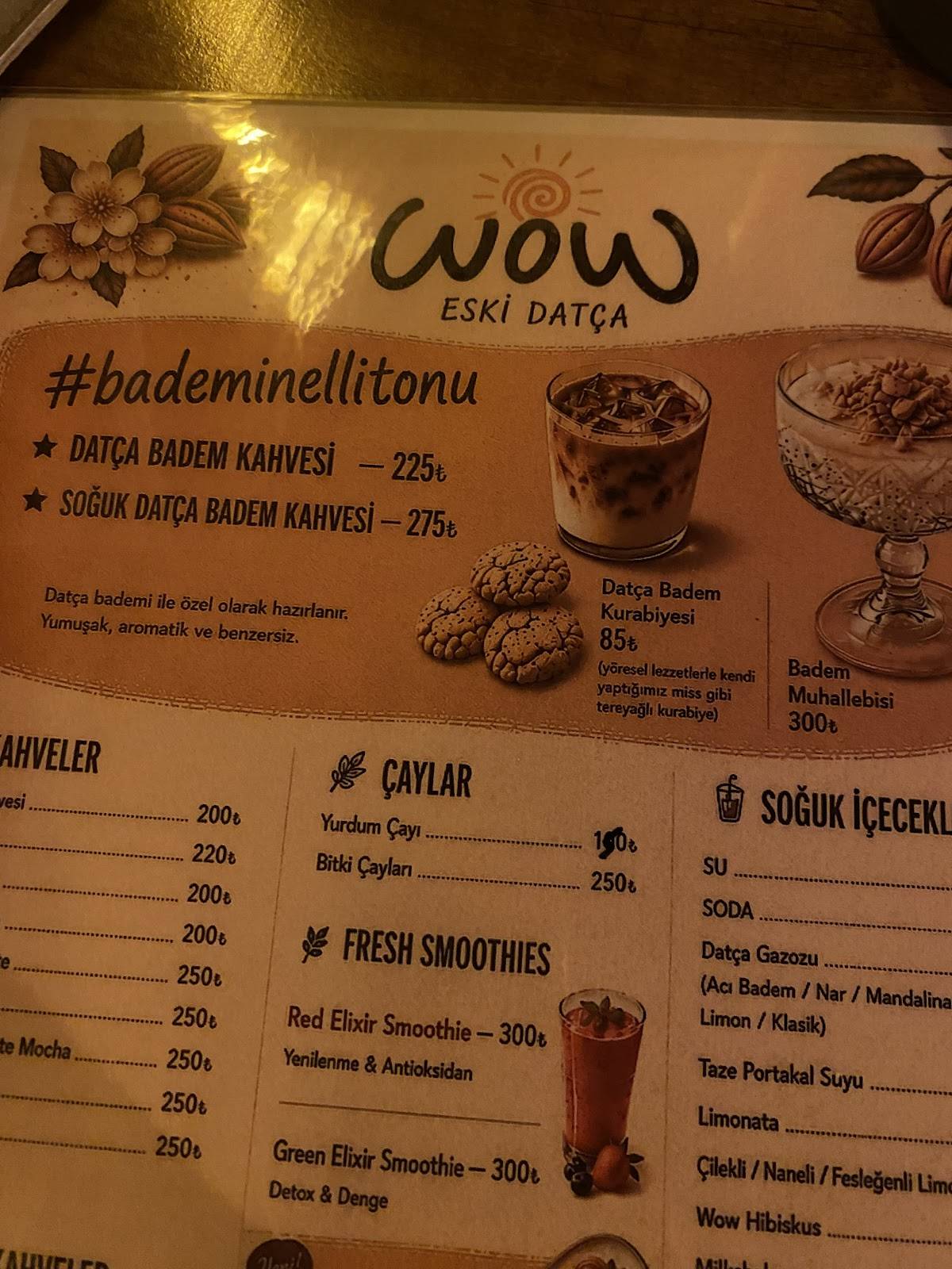 Wow Eski Datça меню