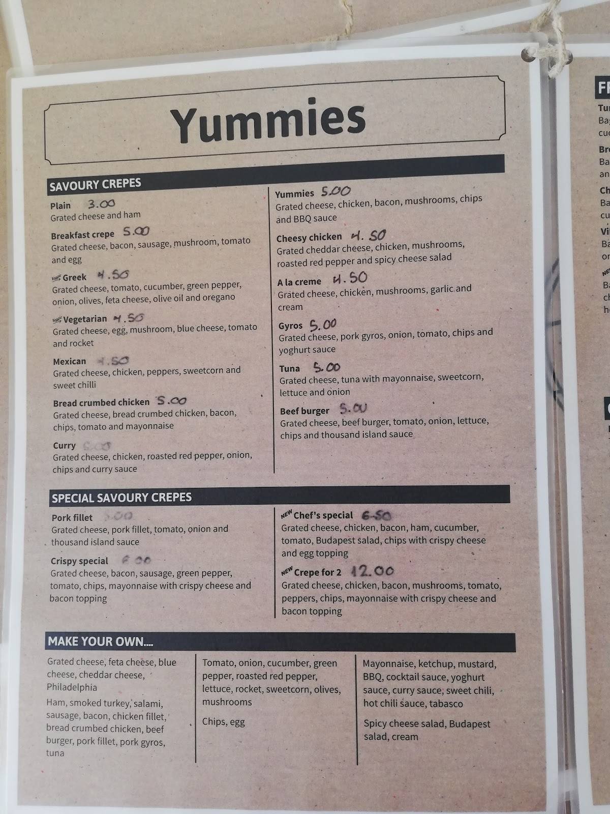 Yummies Sandwich Bar меню
