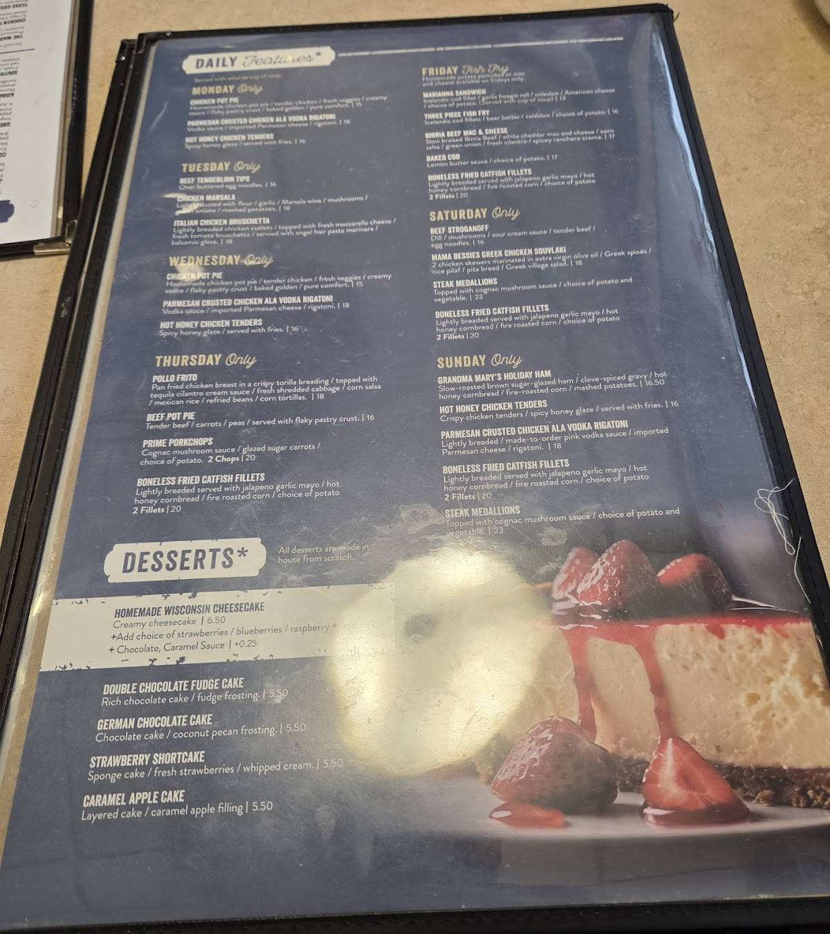 Zebb’s Family Restaurant меню