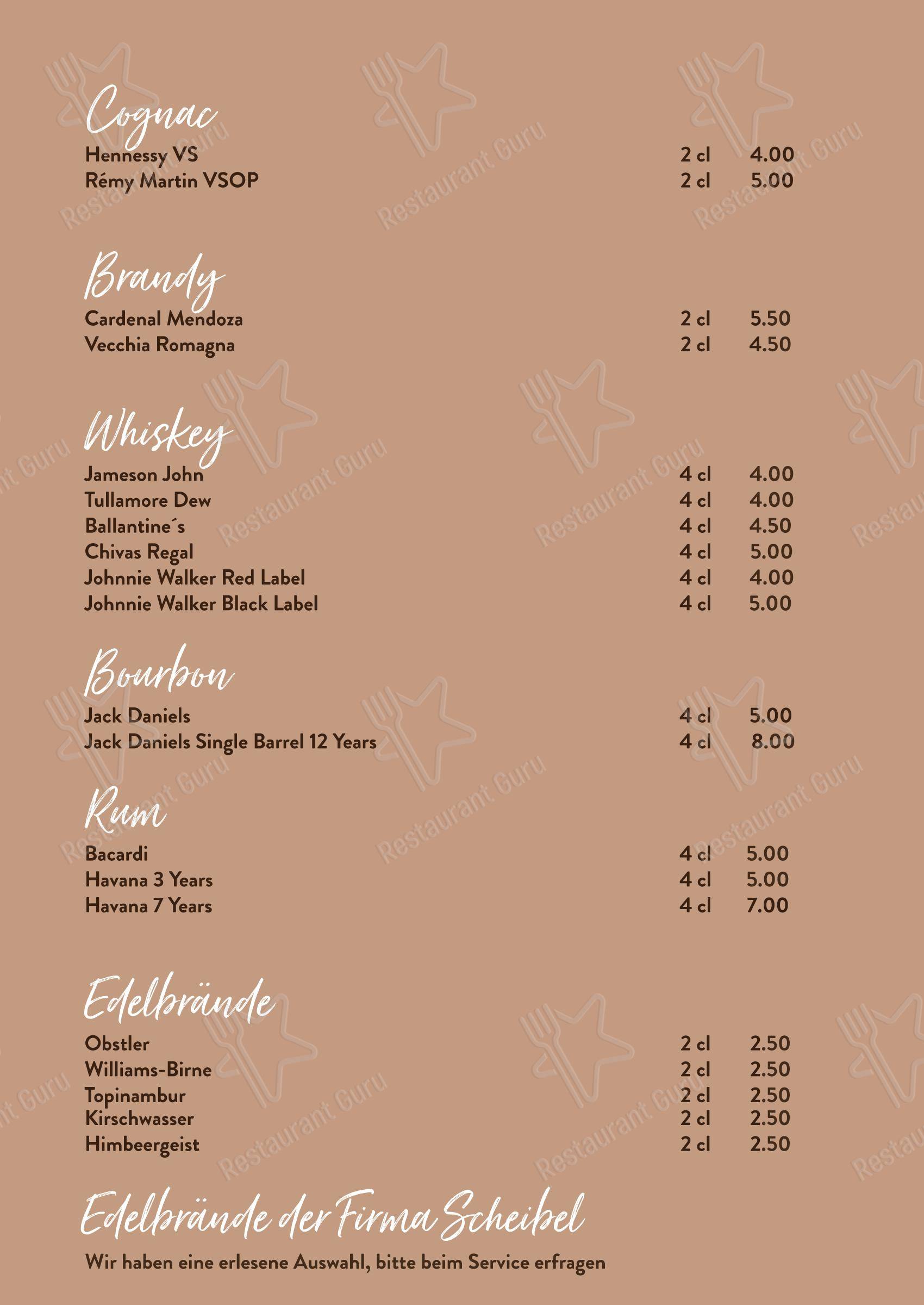 Меню напитков паба и бара avocado restaurant