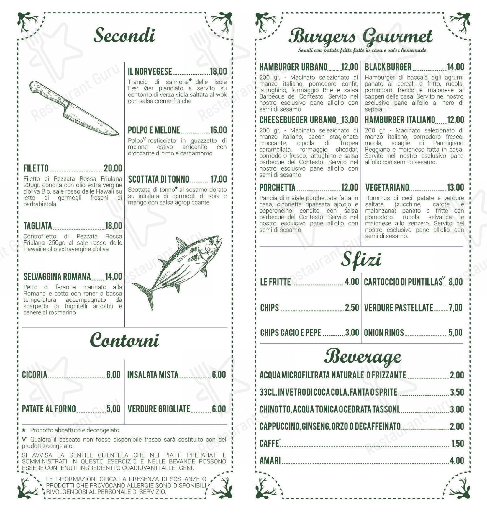 Contesto Urbano в Риме - OUR MENU