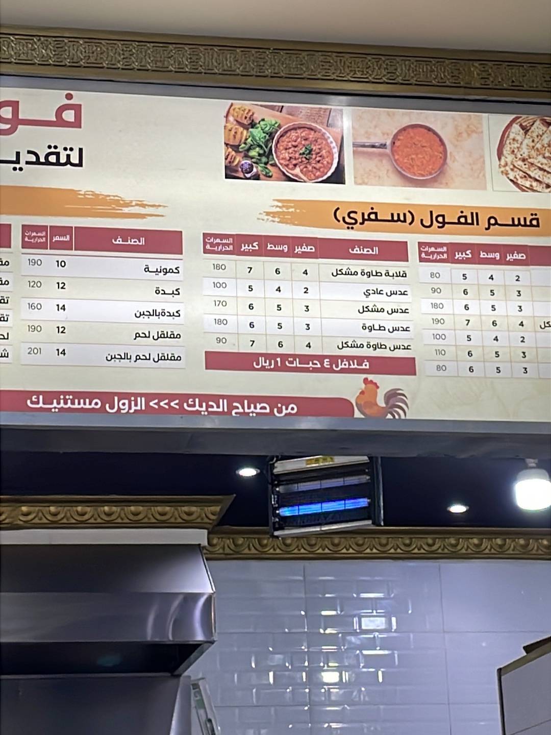 فول وفلافل меню