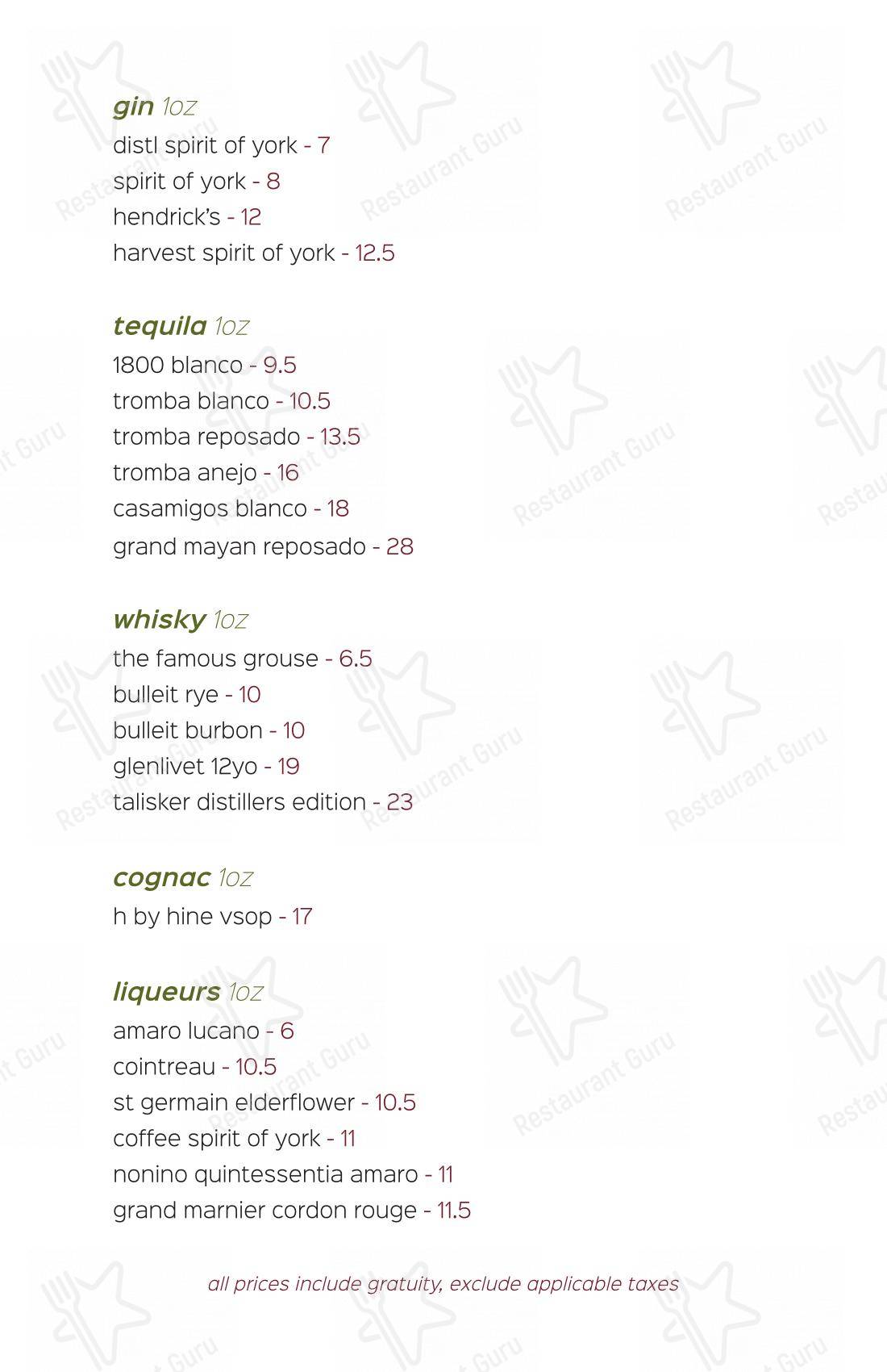 Lunch Menu паба и бара louf