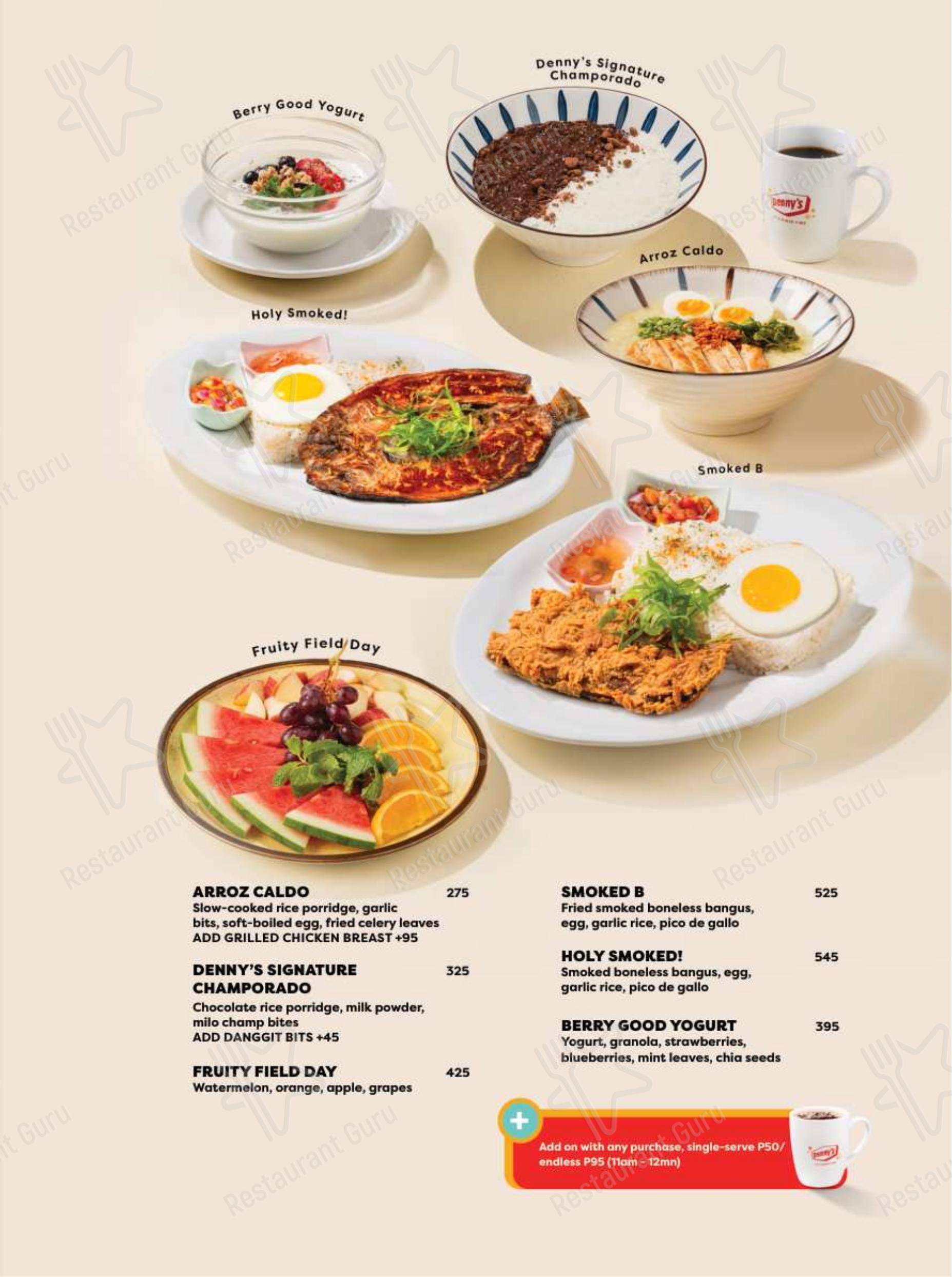 Denny's в Санта-Росе - Меню
