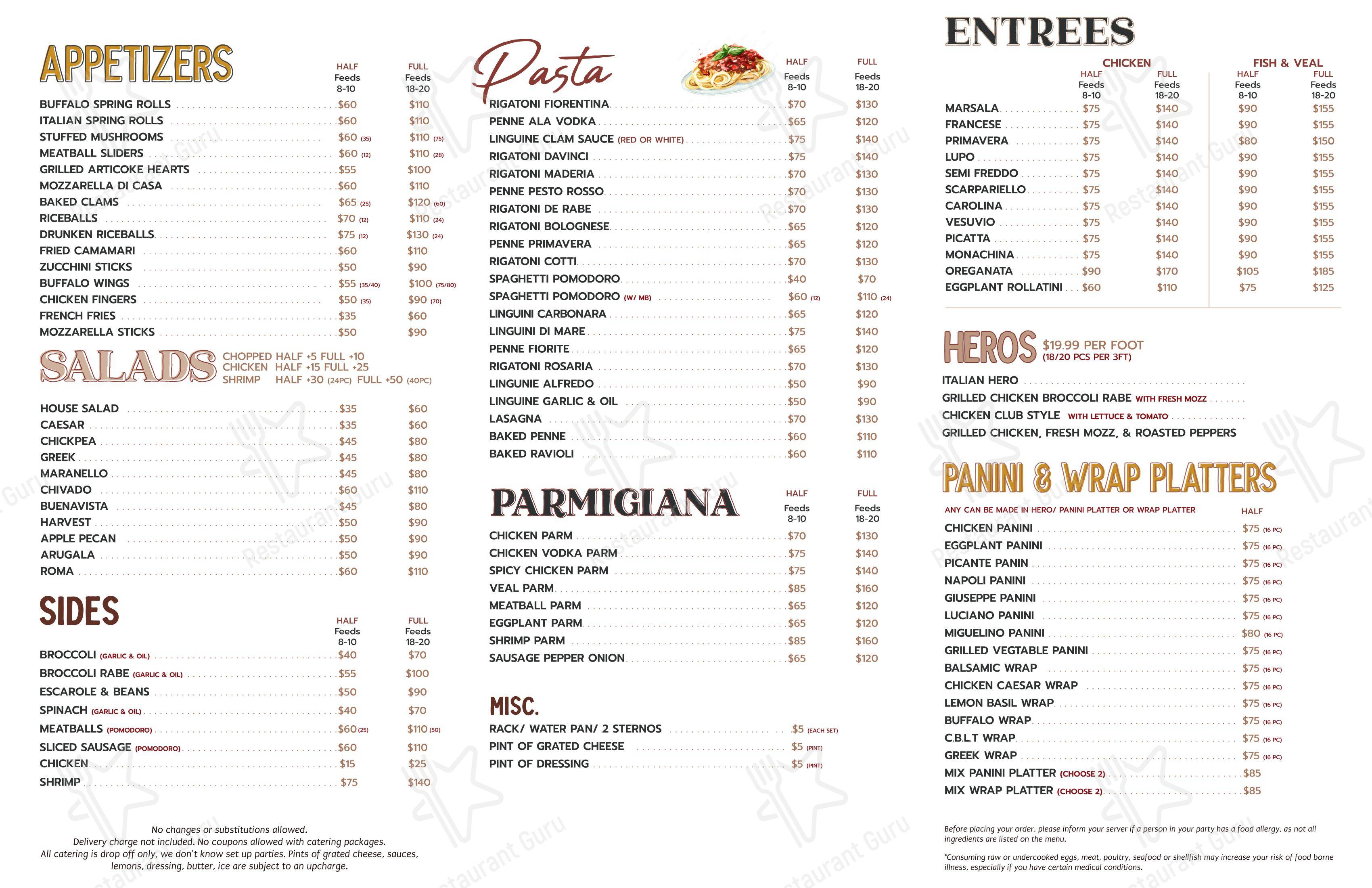 Коктейльная карта ресторана GINO’S OF COMMACK