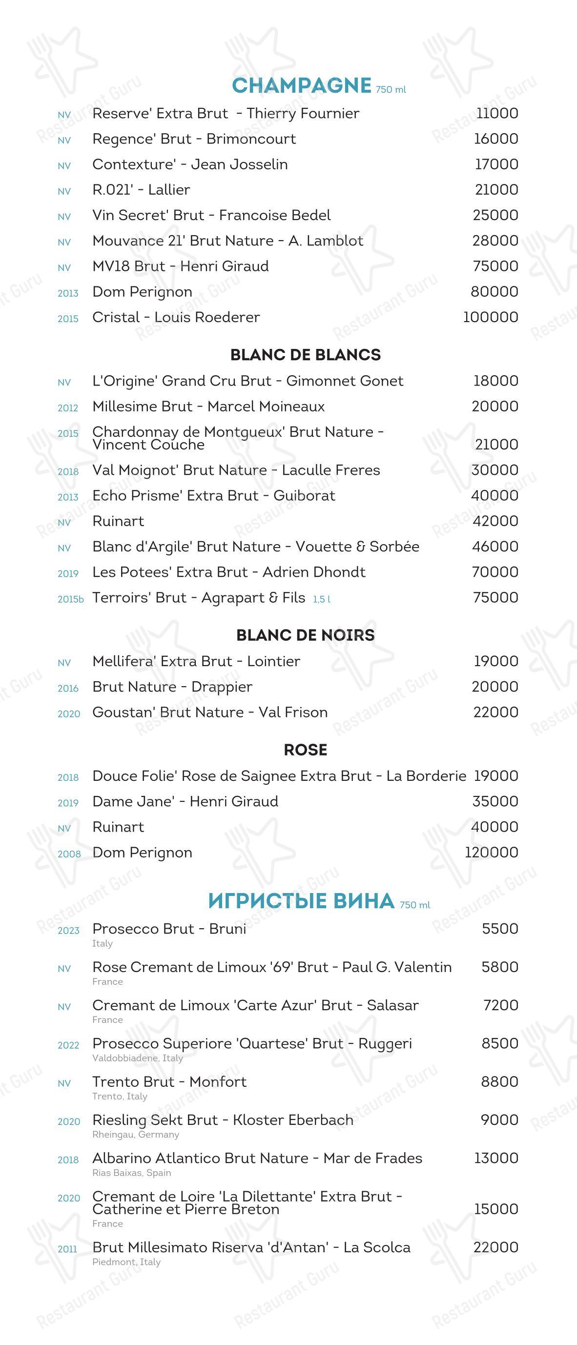 Меню ресторана Клёво
