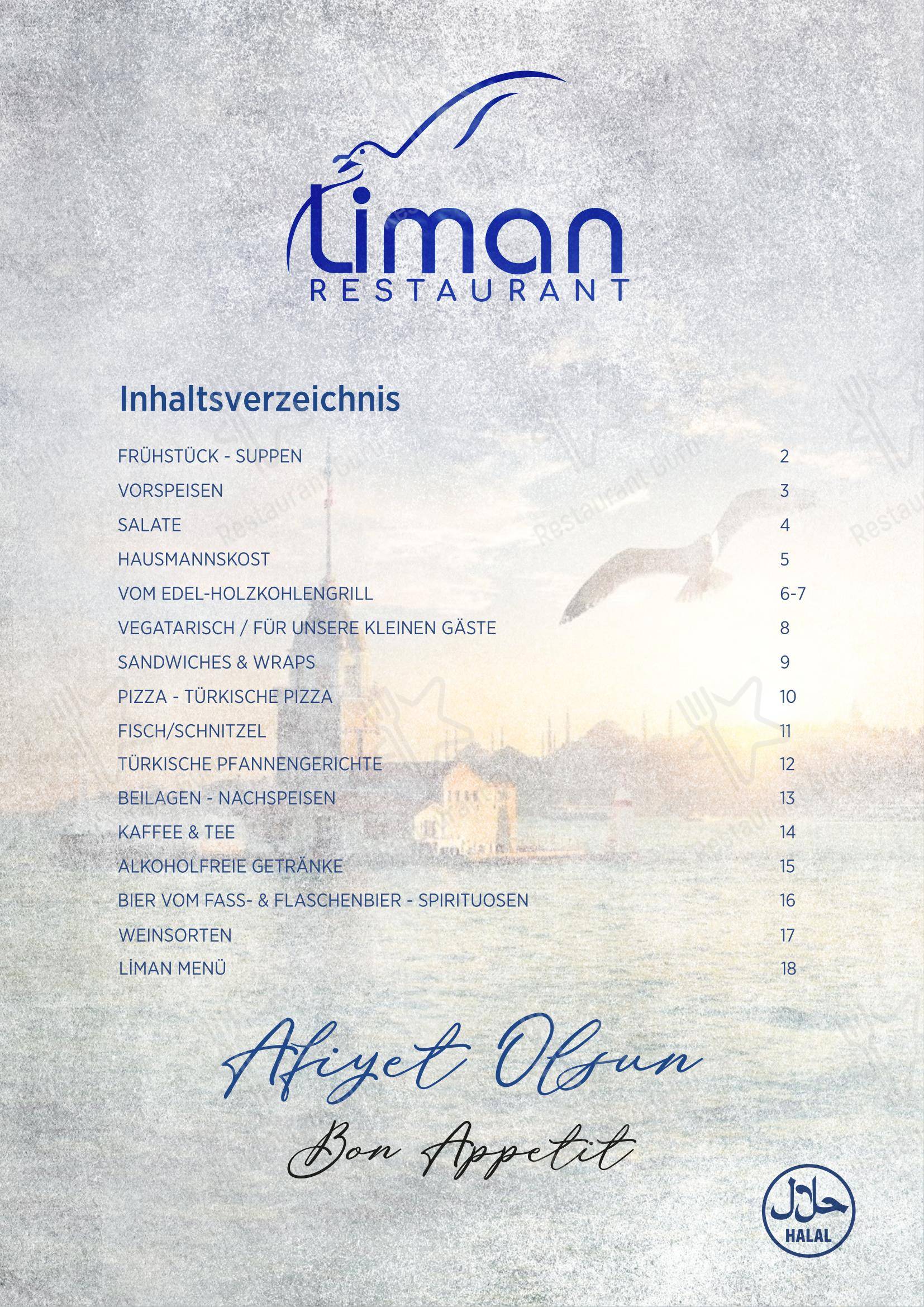 Меню ресторана Liman Restaurant Wien - Меню напитков