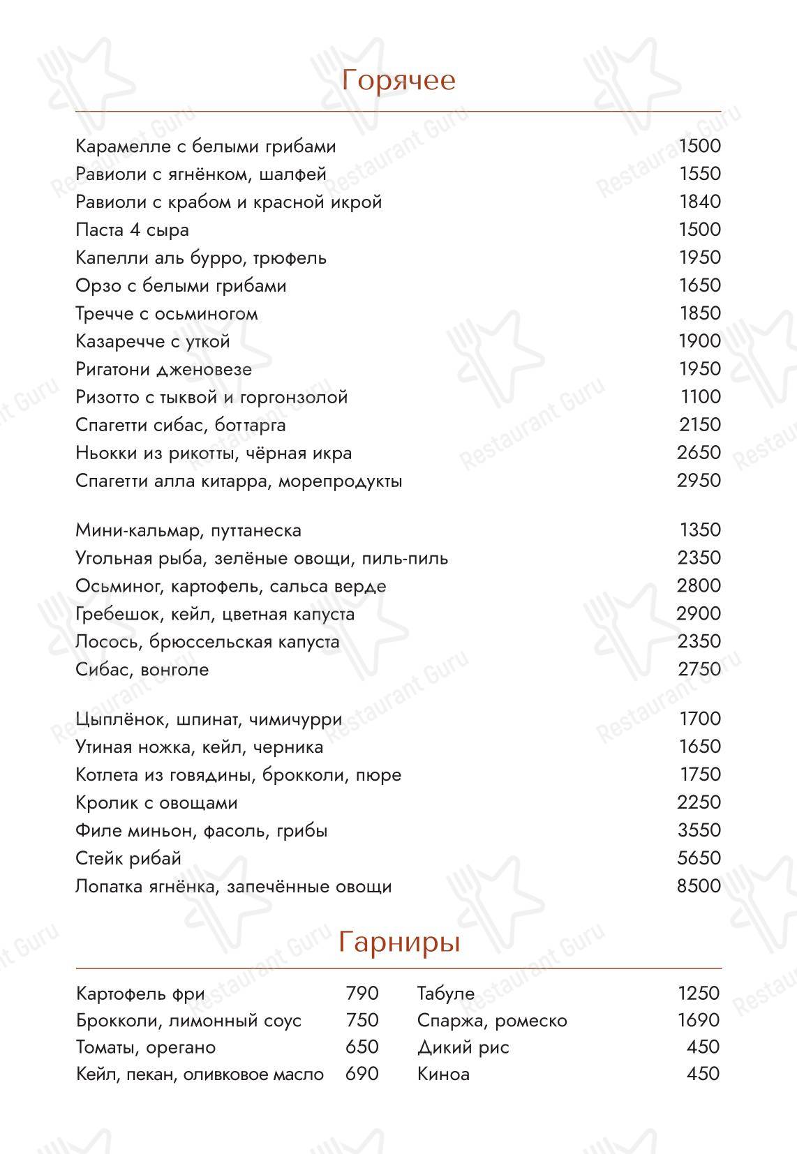 Коктейльная карта ресторана Londri