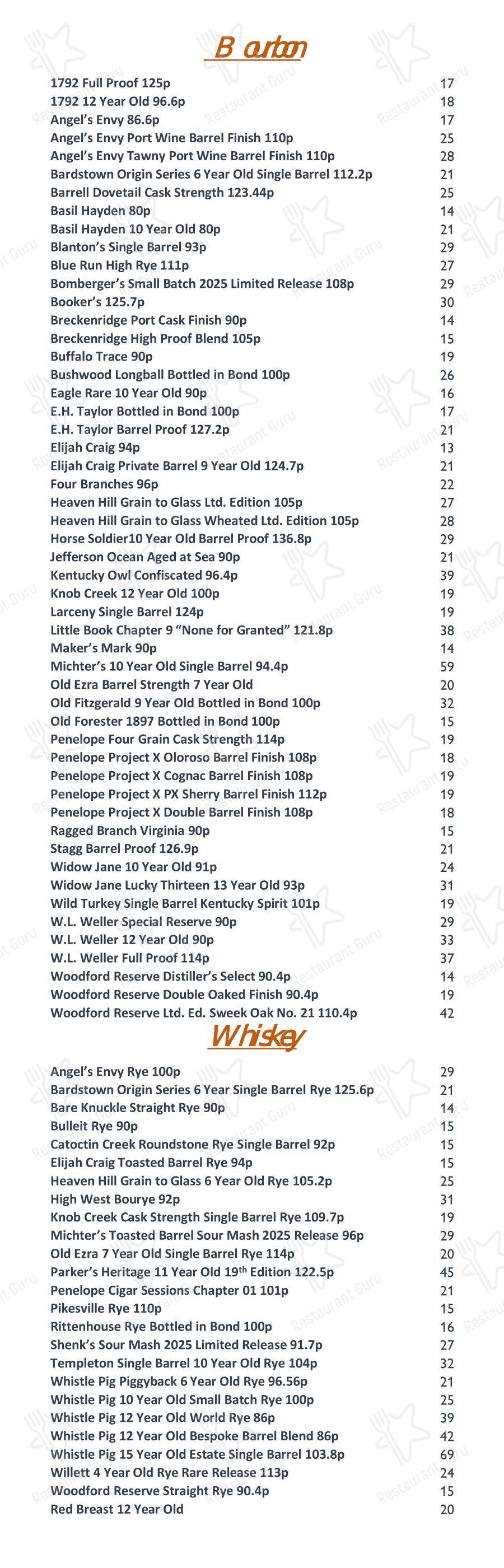 Меню ресторана PassionFish Reston - Menu Full