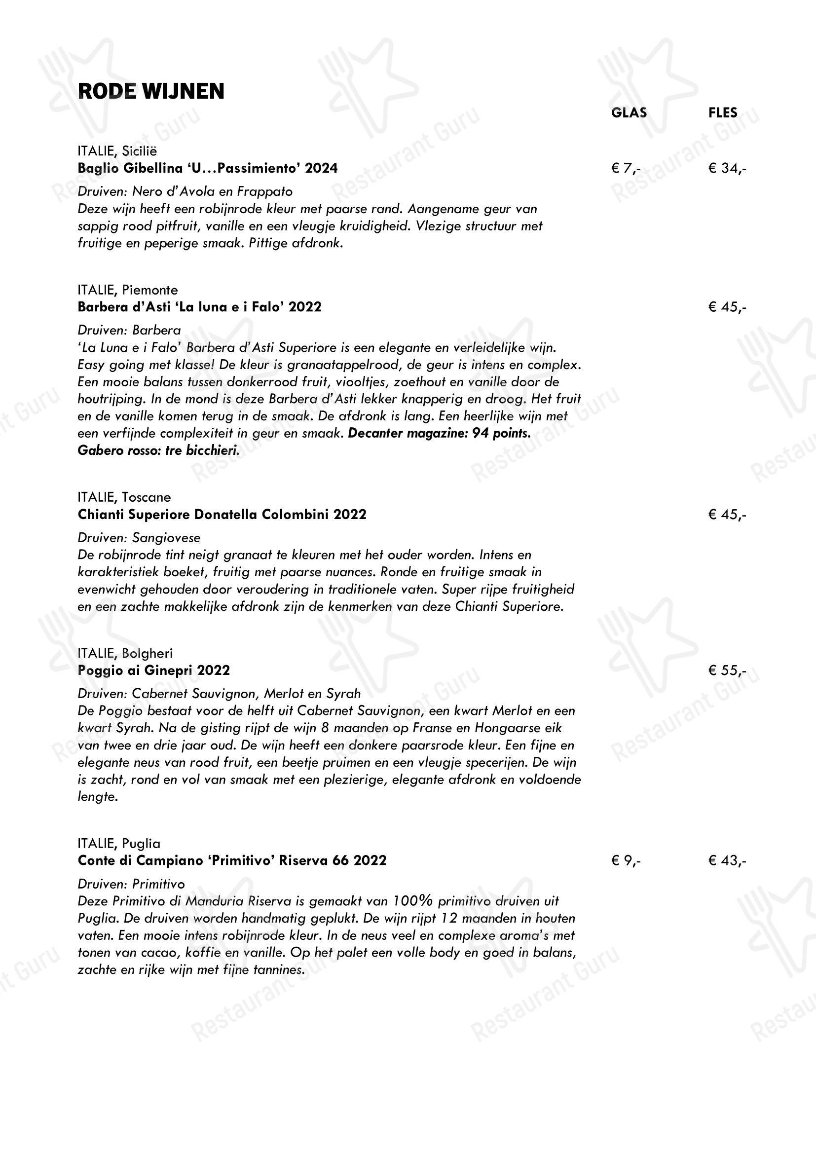 Restaurant Antoine в Рансте - Меню