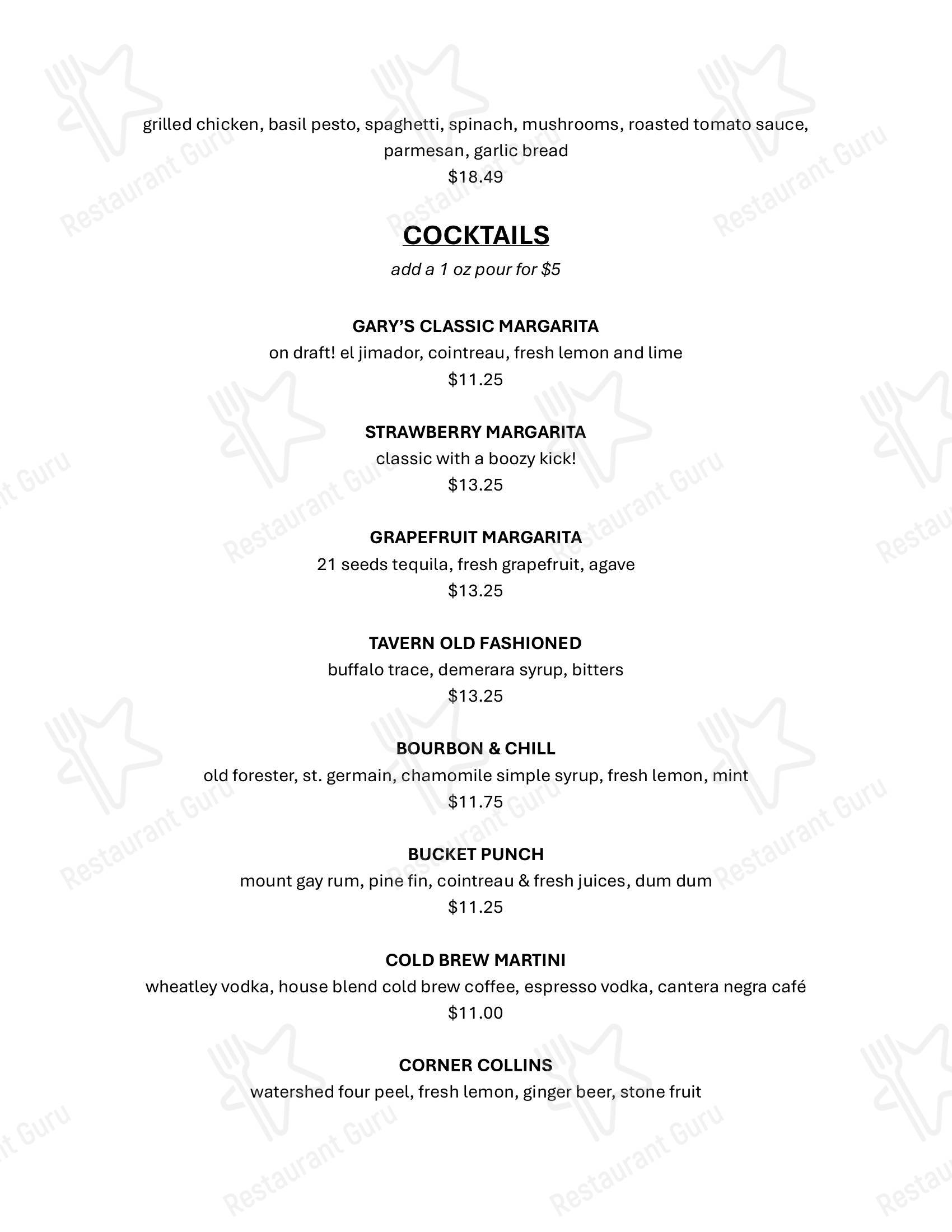 Rusty Bucket Restaurant and Tavern в Нортвилле - Dinner Menu