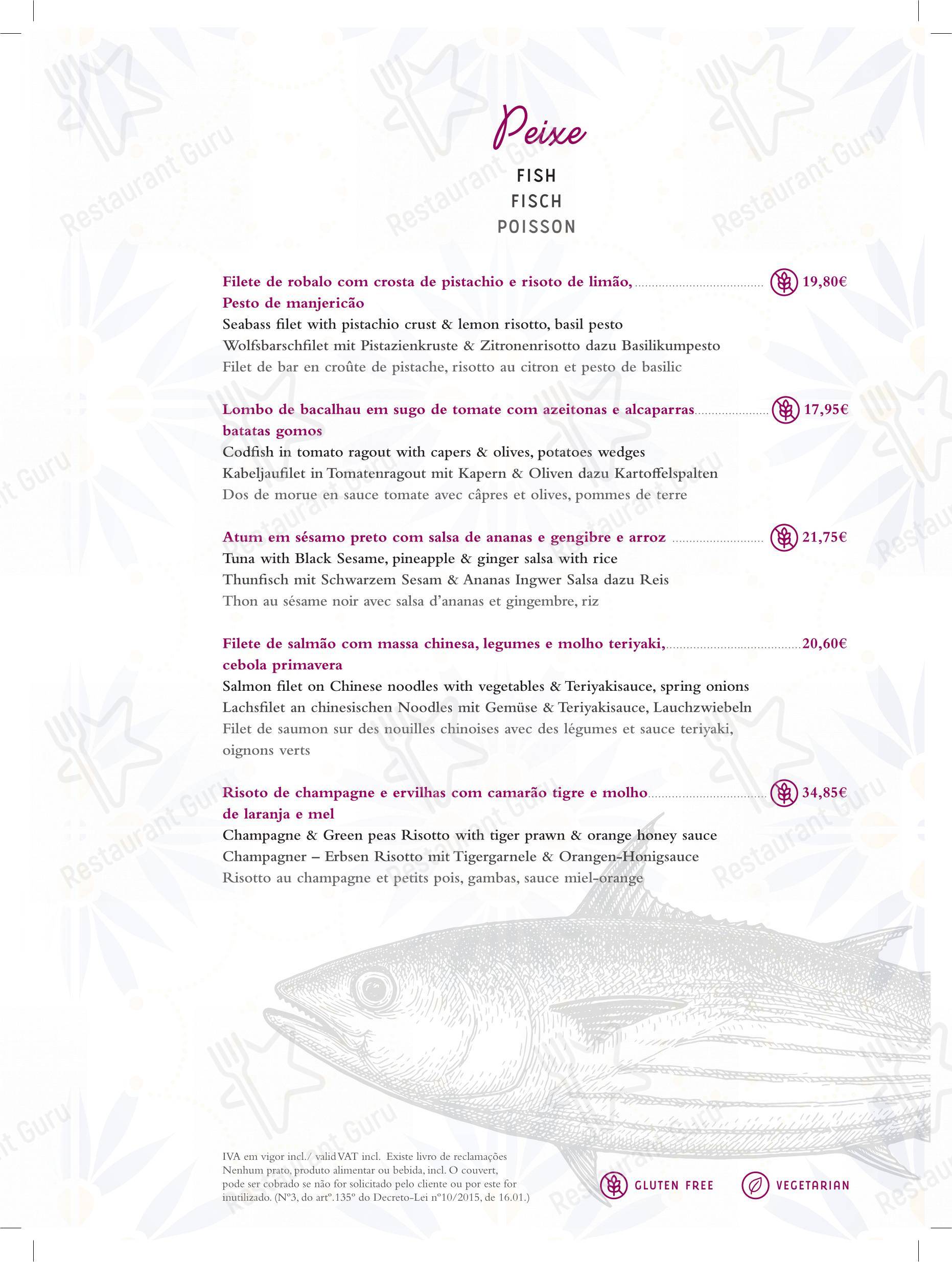 Меню ресторана Taste Restaurante Carvoeiro - Меню напитков
