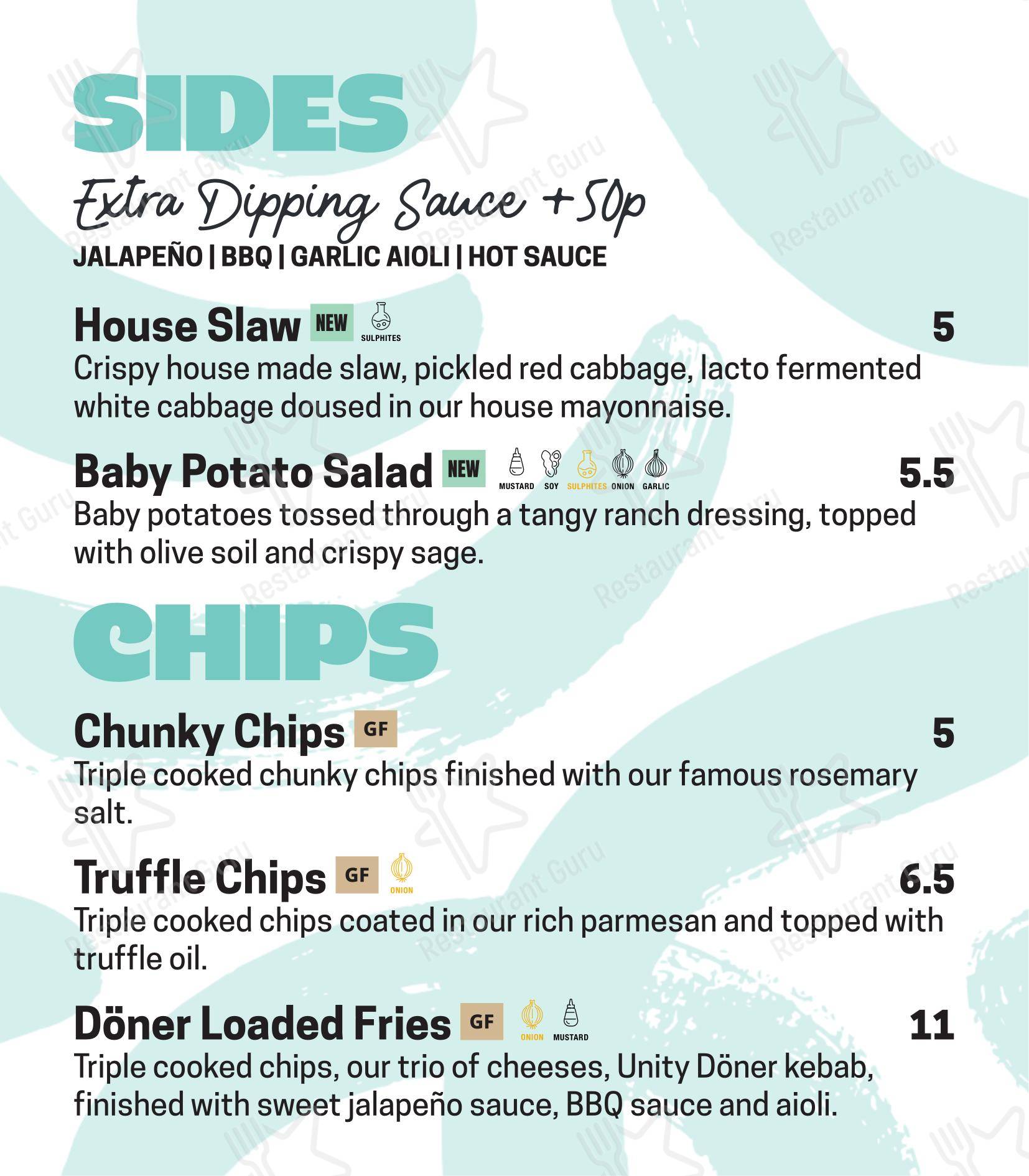 Unity Diner в Лондоне - Крафт меню