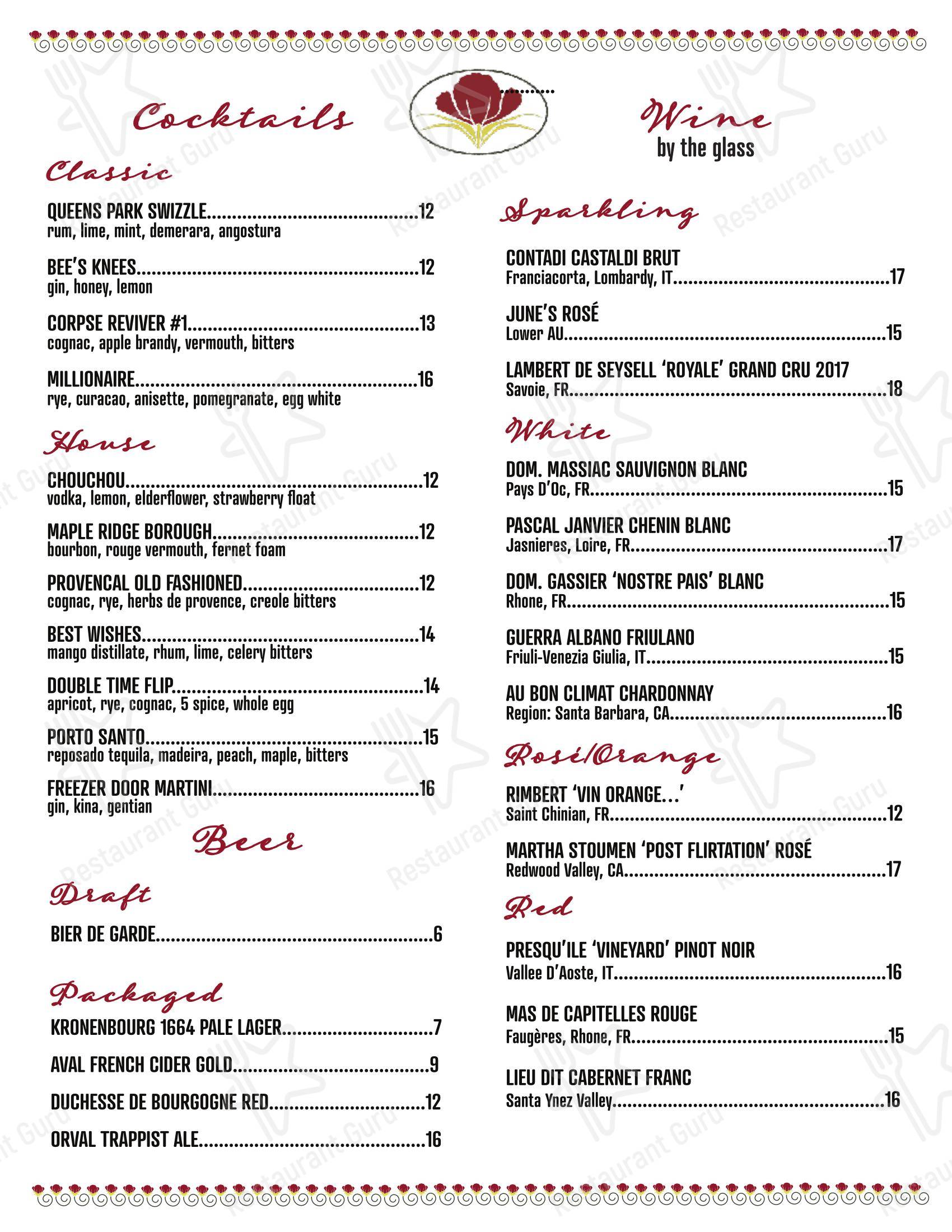 Lunch Menu паба и бара Ava June в Талсе