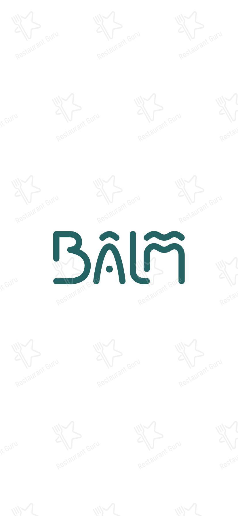 Takeaway Menu ресторана Balm Restaurant в Ницце